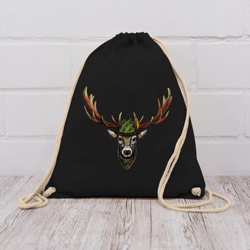 Shirtracer Turnbeutel Jagdhirsch Hirsch Jäger Jägerin Geschenk, Mode für Oktoberfest Tasche