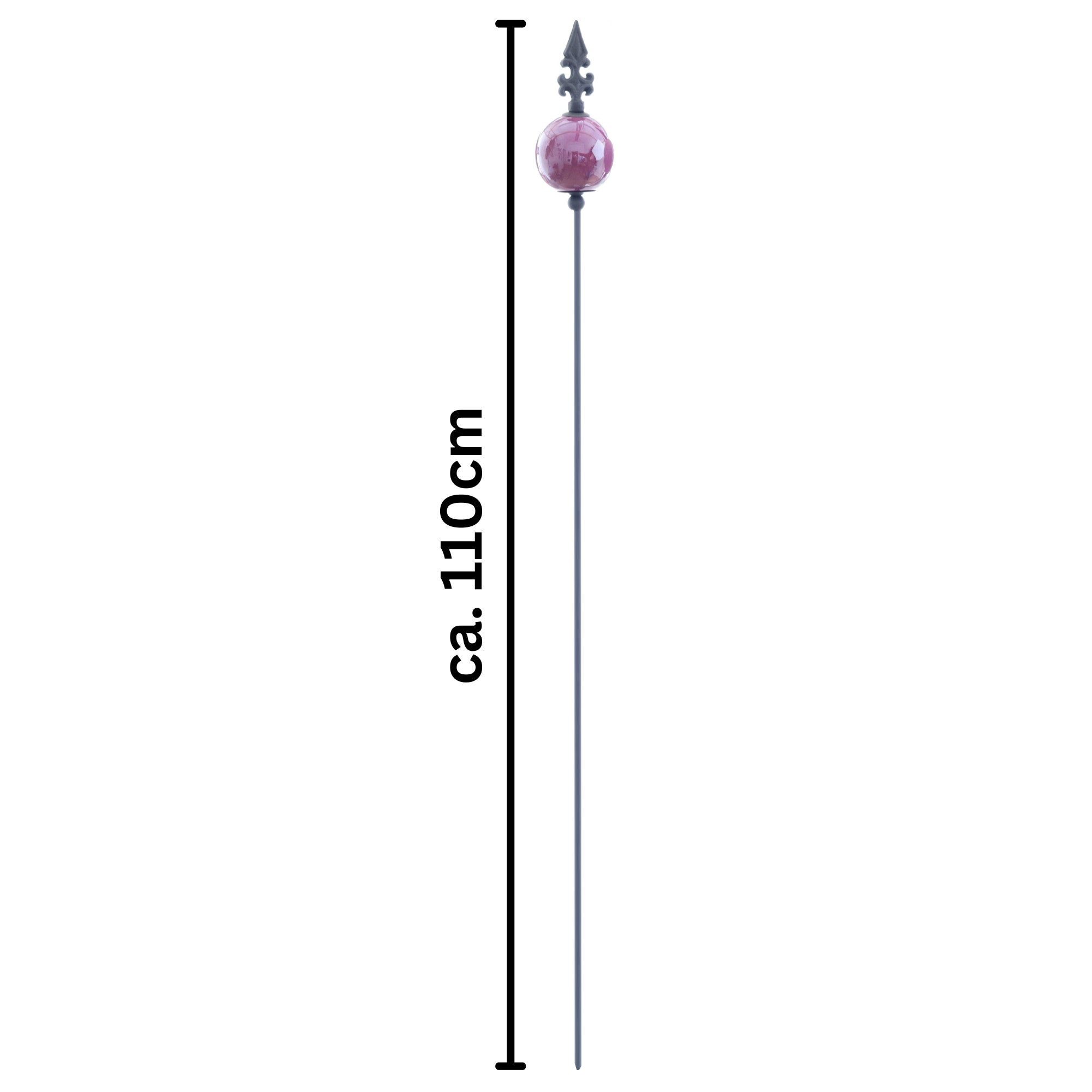 naninoa GmbH Gartenstecker Metall Stecker französische Lilie Gartenstecker Violett Lila 110cm