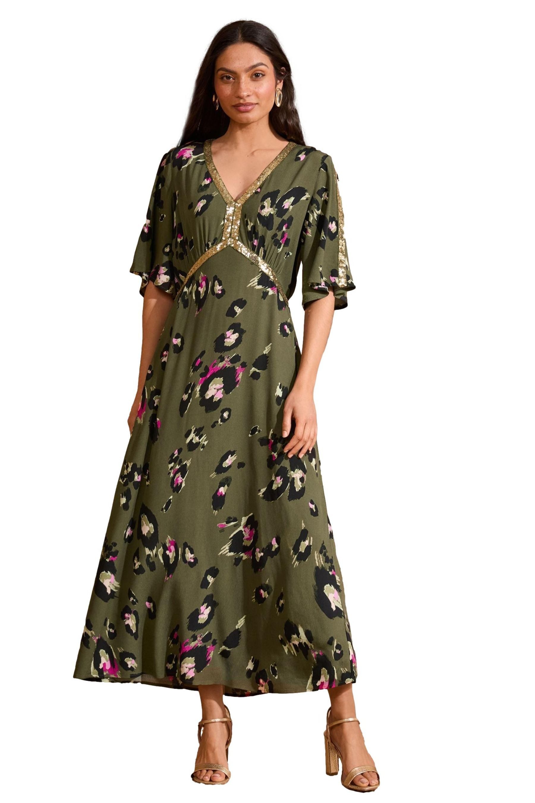 Love & Roses Midikleid Love & Roses Midikleid mit Pailletten, Regular (1-tlg)