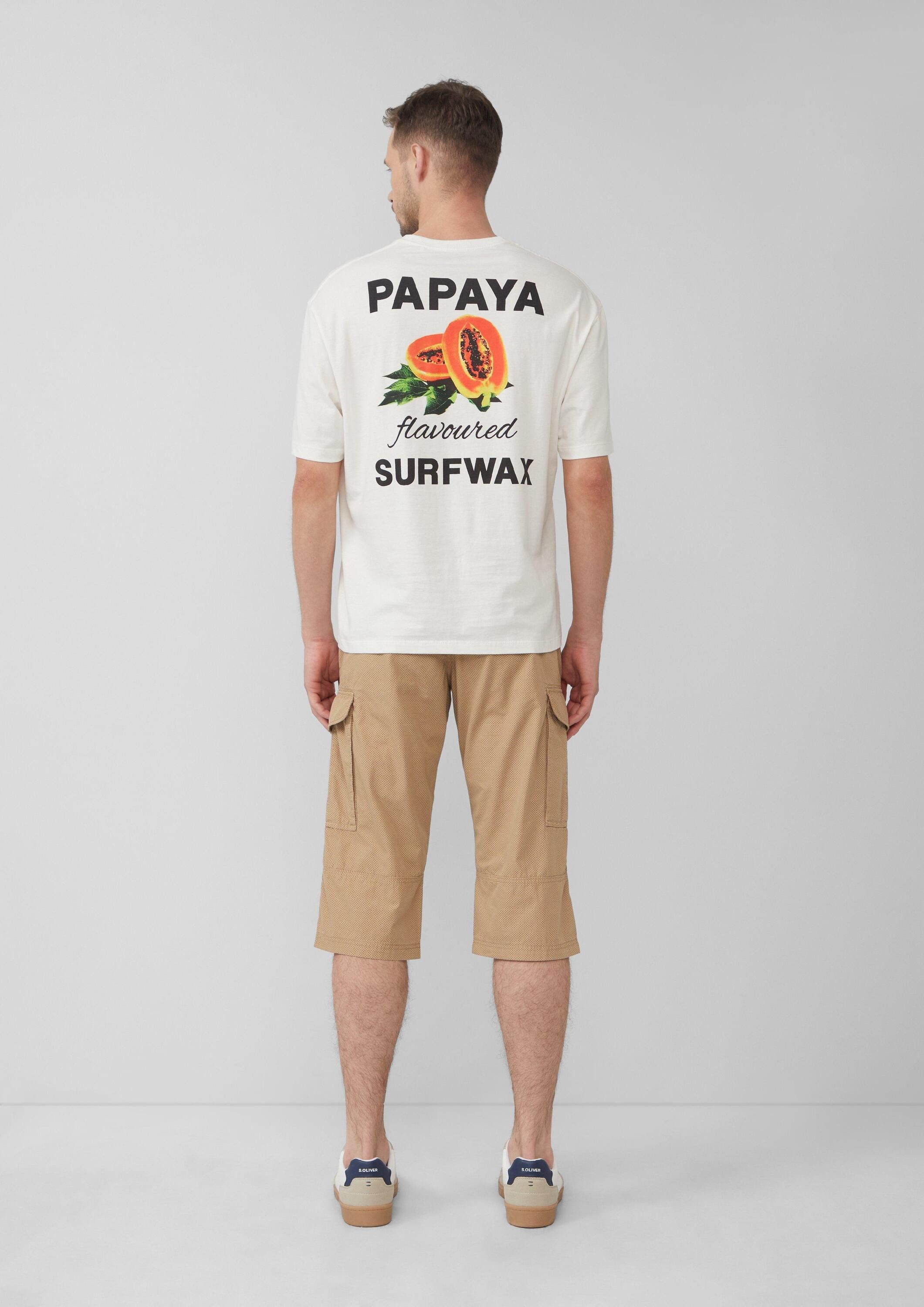 s.Oliver Shorts Bermuda FILE File: Gemusterte Cargo-Bermuda aus Baumwollmix im Relaxed Fit