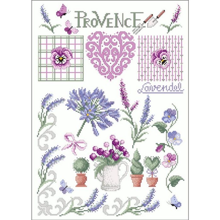 Lindner´s Kreuzstiche Kreativset Lindner´s Kreuzstiche Zählmuster Vorlage "Provence" 002 (embroidery kit)