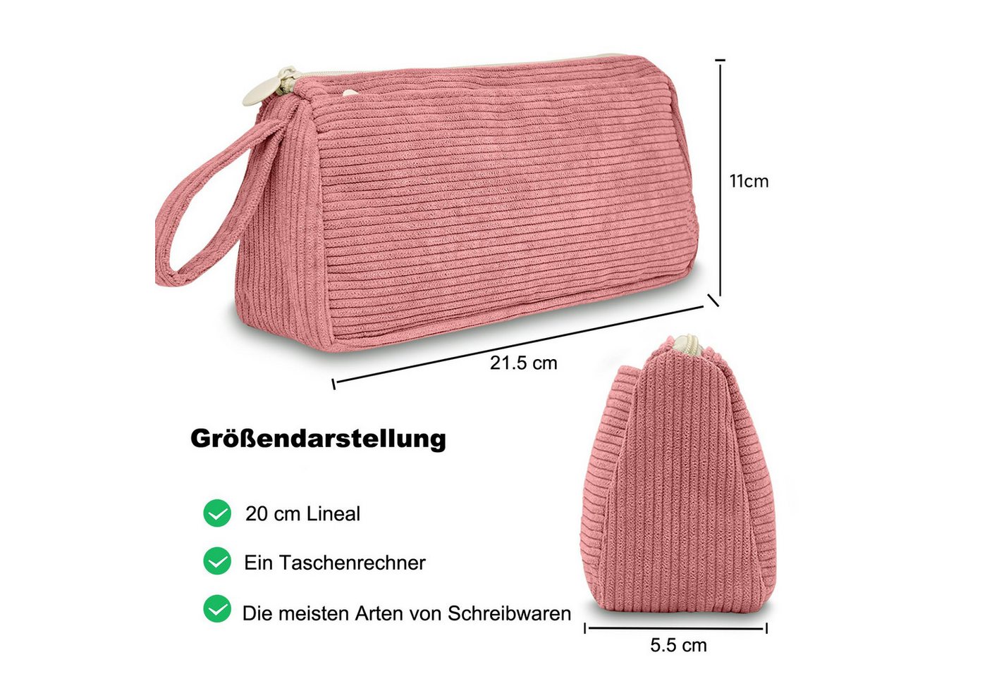 Thumbnail - Coonoor Schreibgeräteetui Kordstoff Stiftetui Große Kapazität, Organizer für Schule und Büro, (1-tlg), geeignet für Mädc...