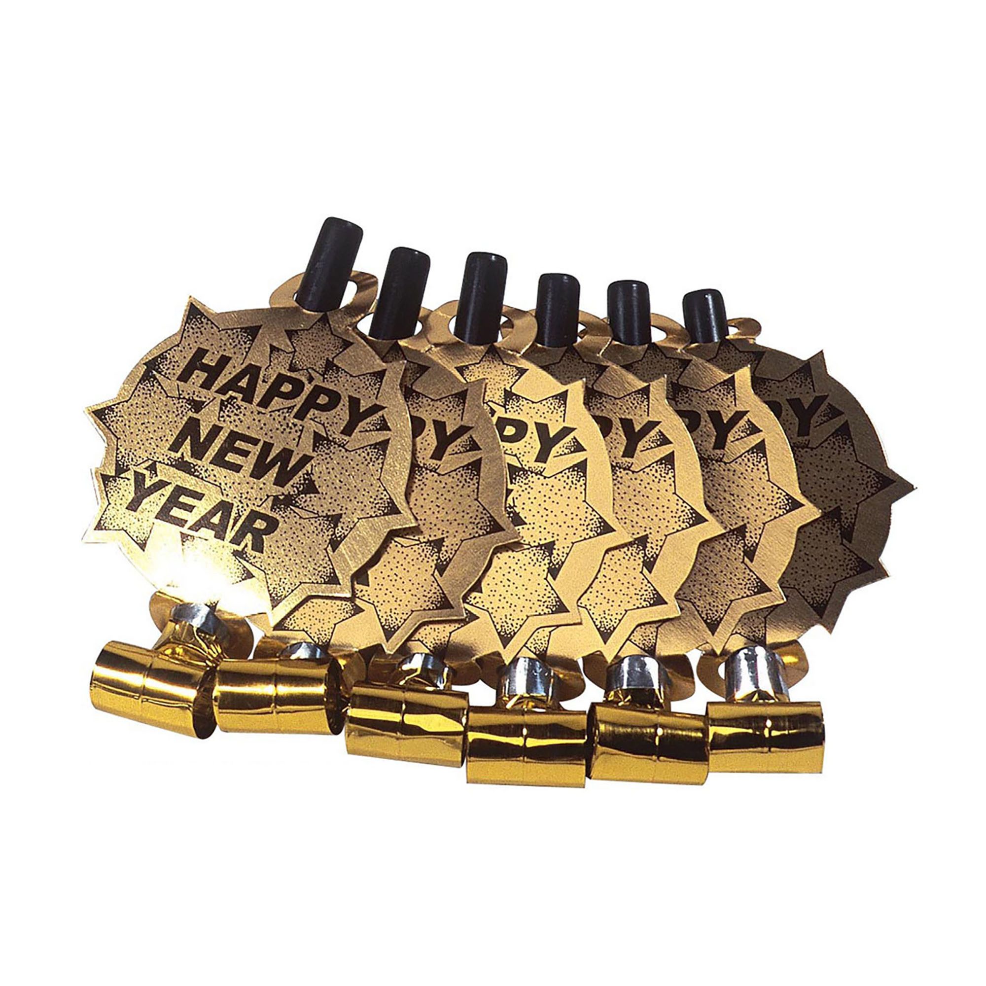 Widmann S.r.l. Hängedekoration 6 Tröten Happy New Year, Gold