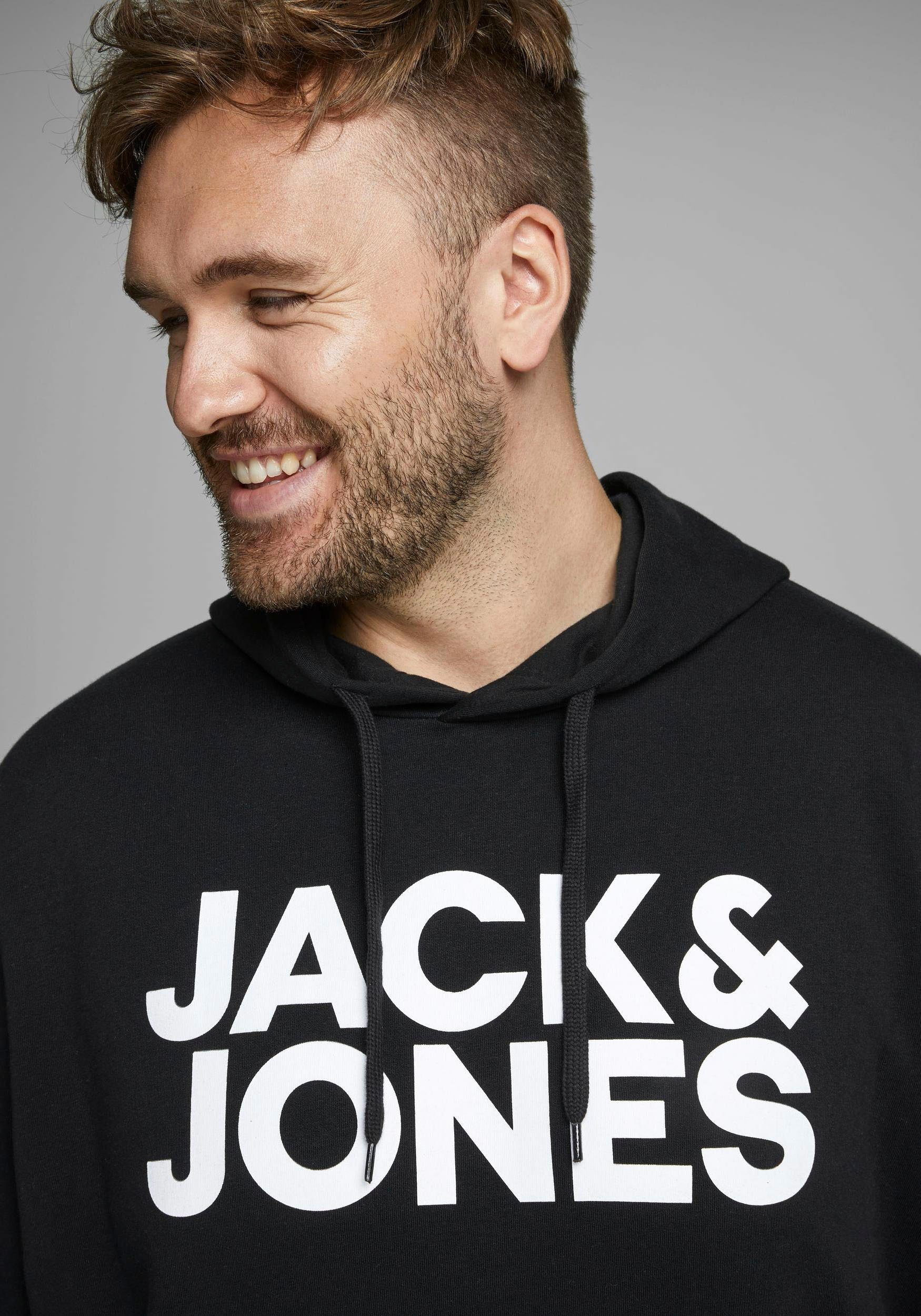 Jack & Jones CORP Kapuzensweatshirt Bis SWEAT Größe schwarz PlusSize 6XL HOOD LOGO