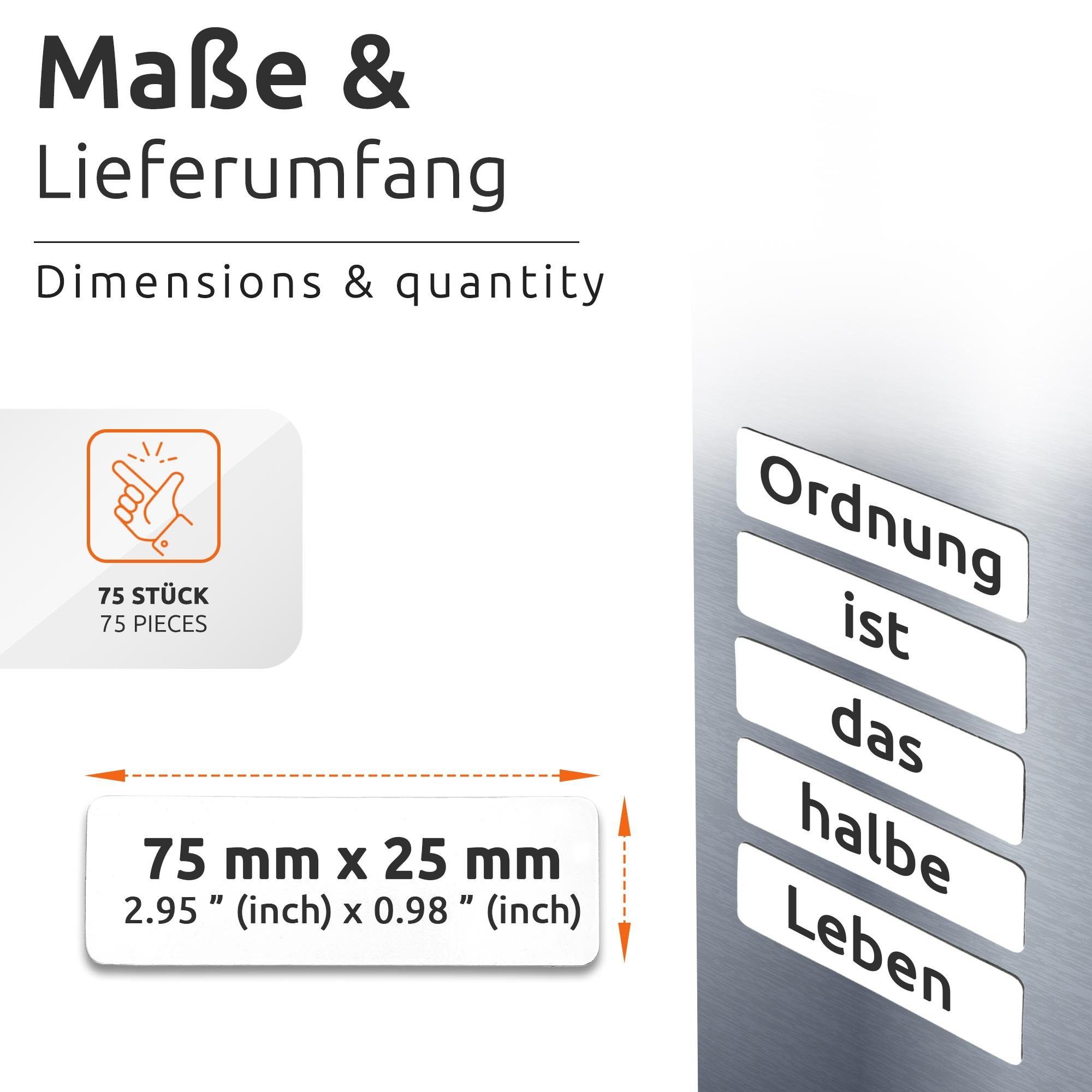 ECENCE Magnet 75 Magnetstreifen beschreibbar Etiketten Magnete (75-St) – Bild 4 von 5
