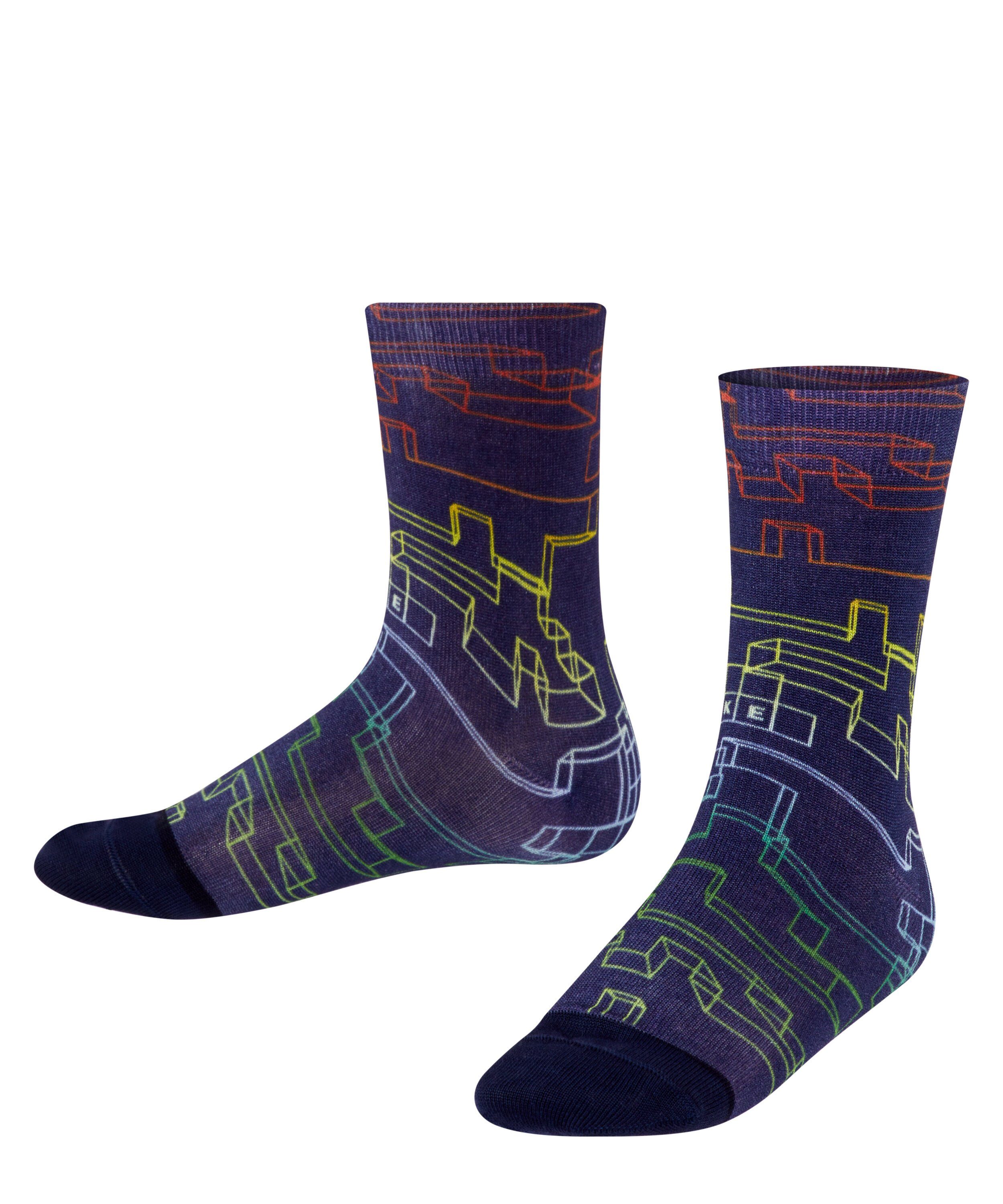 FALKE Socken Neon Squares (1-Paar) aus hautfreundlicher Baumwolle