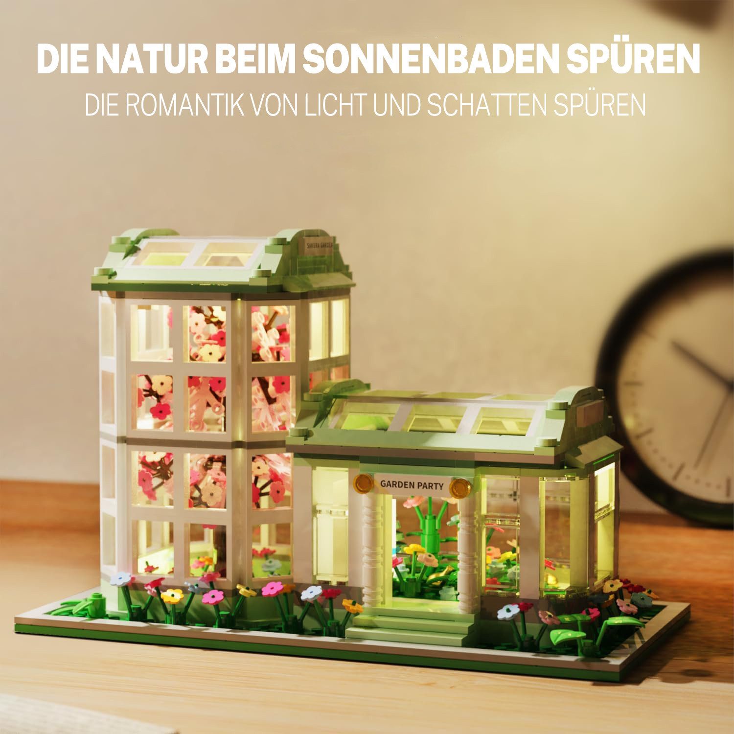 Esun Blumen Botanical Bauset mit LED-Lichtern Sakura, Bausteine 827 St. Spielbausteine, (SET, 827 St., Komplettset), Geschenk für Erwachsene Mädchen ab 8 9 10 11