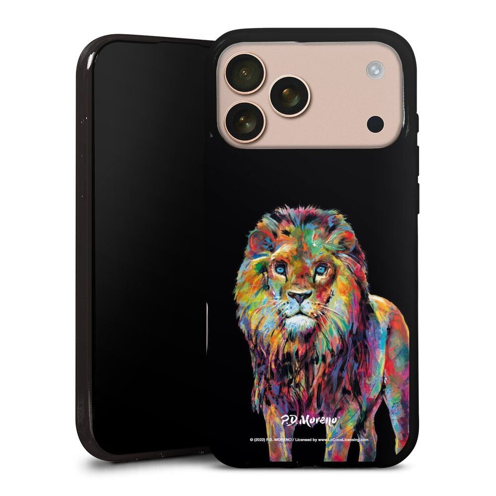 DeinDesign Handyhülle Löwe Tiere Design Lion Colorful Art By P.D. Moreno, Apple iPhone 17 Pro Max Silikon Hülle Bumper Case Handy Schutzhülle