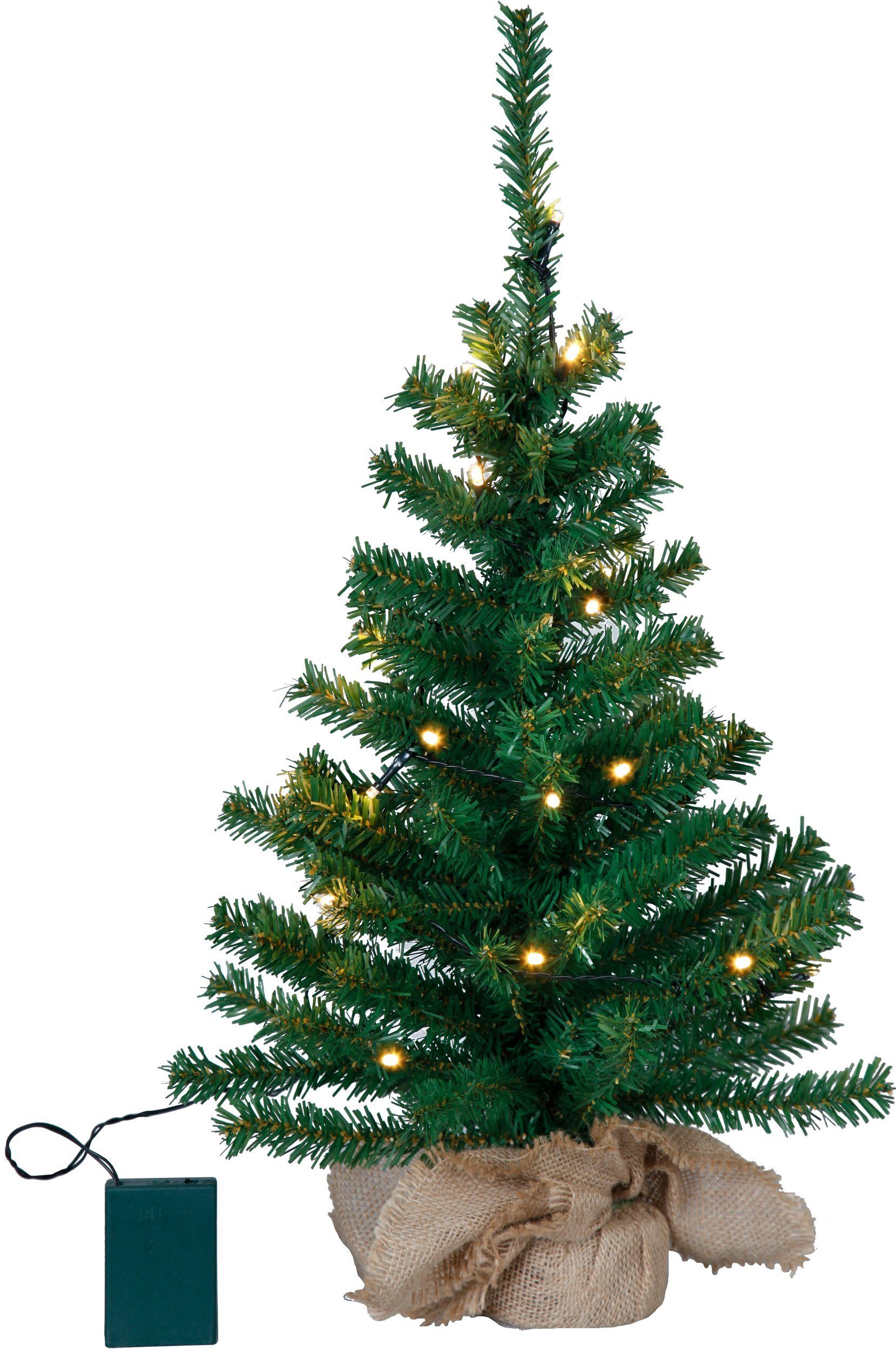 EGLO Künstlicher Weihnachtsbaum Toppy, Künstlicher Weihnachtsbaum 60 cm Deko Tannenbaum mit LED-Beleuchtung