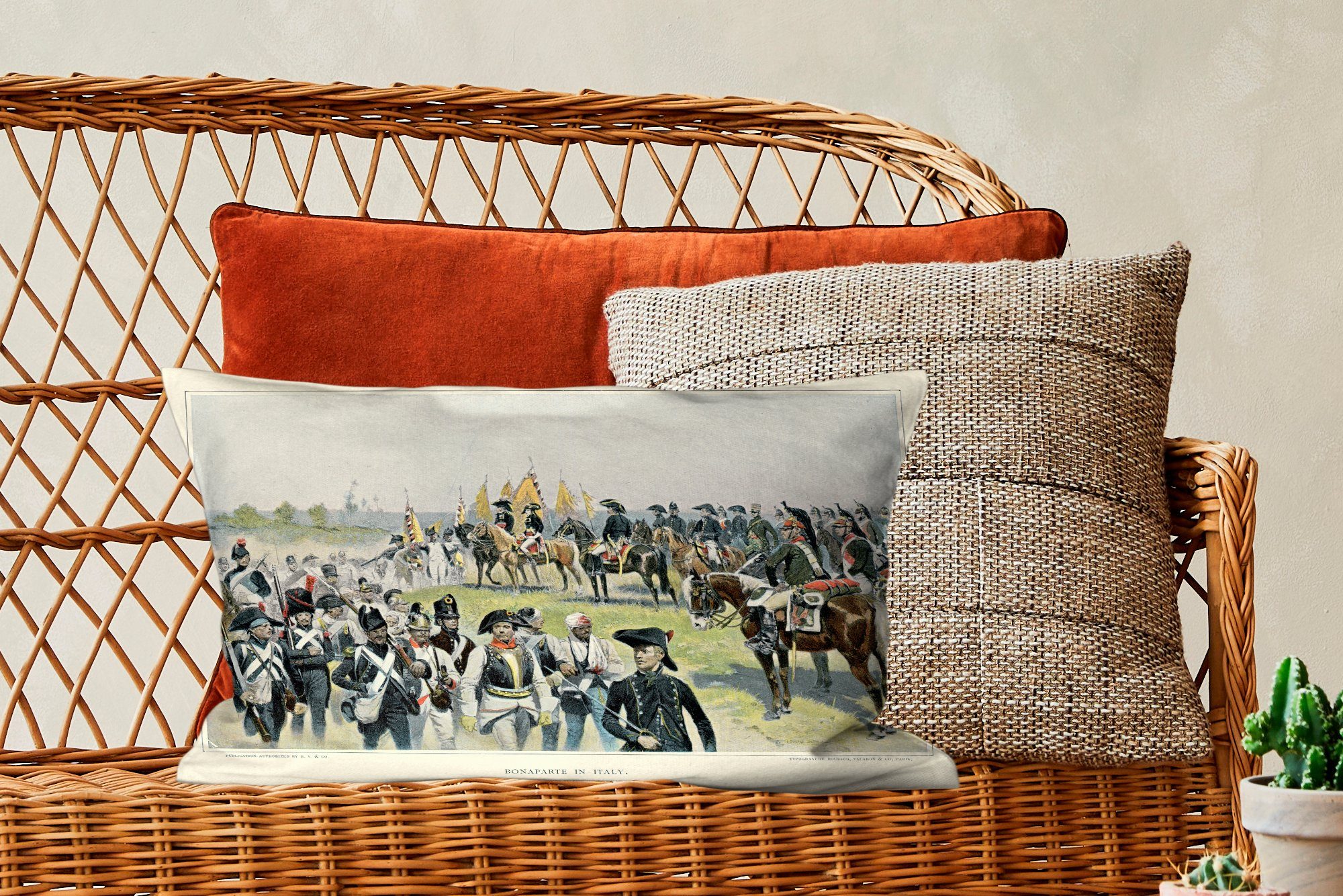 Füllung, Bonaparte Napoleon Schlafzimmer Armee, einer Dekokissen Dekokissen MuchoWow mit Zierkissen, Dekoration, Wohzimmer mit von Illustration