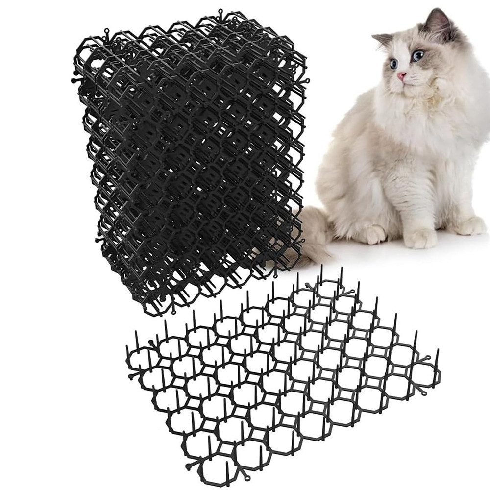 Srvillg Taubenspikes Katzenabwehrmatten mit Kunststoffspitzen, Abwehrmatte,12er-Set, 12-St., 20x15x2.7cm,für Pflanzen, Möbel,Garten und Zäune,Innen- & Außenbereich