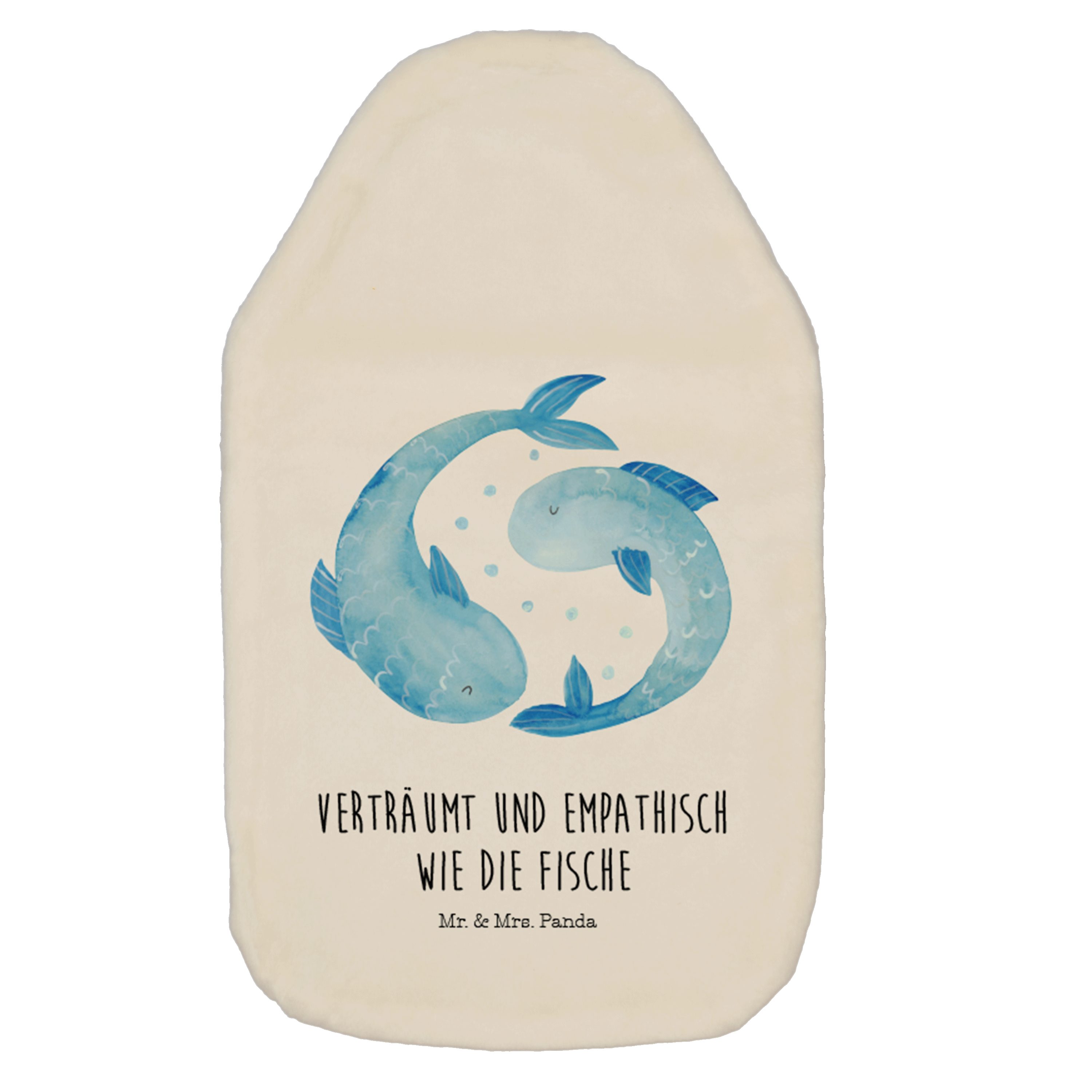 Mr. & Mrs. Panda Wärmflasche Sternzeichen Fische, Wärmflasche, Weiß, Wärmflaschen, Geburtstag Febr, (Packung), naturkautschuk wärmflasche Plüsch Wärmflasche Geburtstag Februar