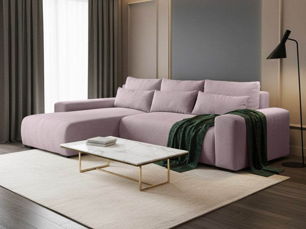 Beautysofa Ecksofa Benny mit Schlaffunktion und Bettkasten, Wellenfedern, s günstig online kaufen