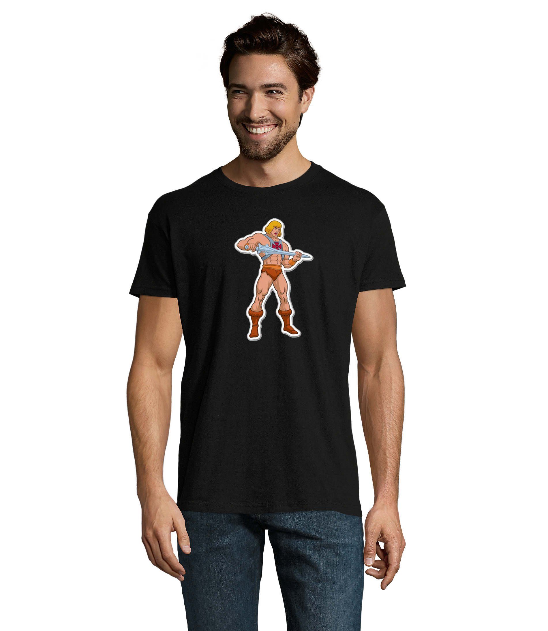 Schwarz He-Man T-Shirt Herren MotU The Blondie Masters Brownie of & Universe