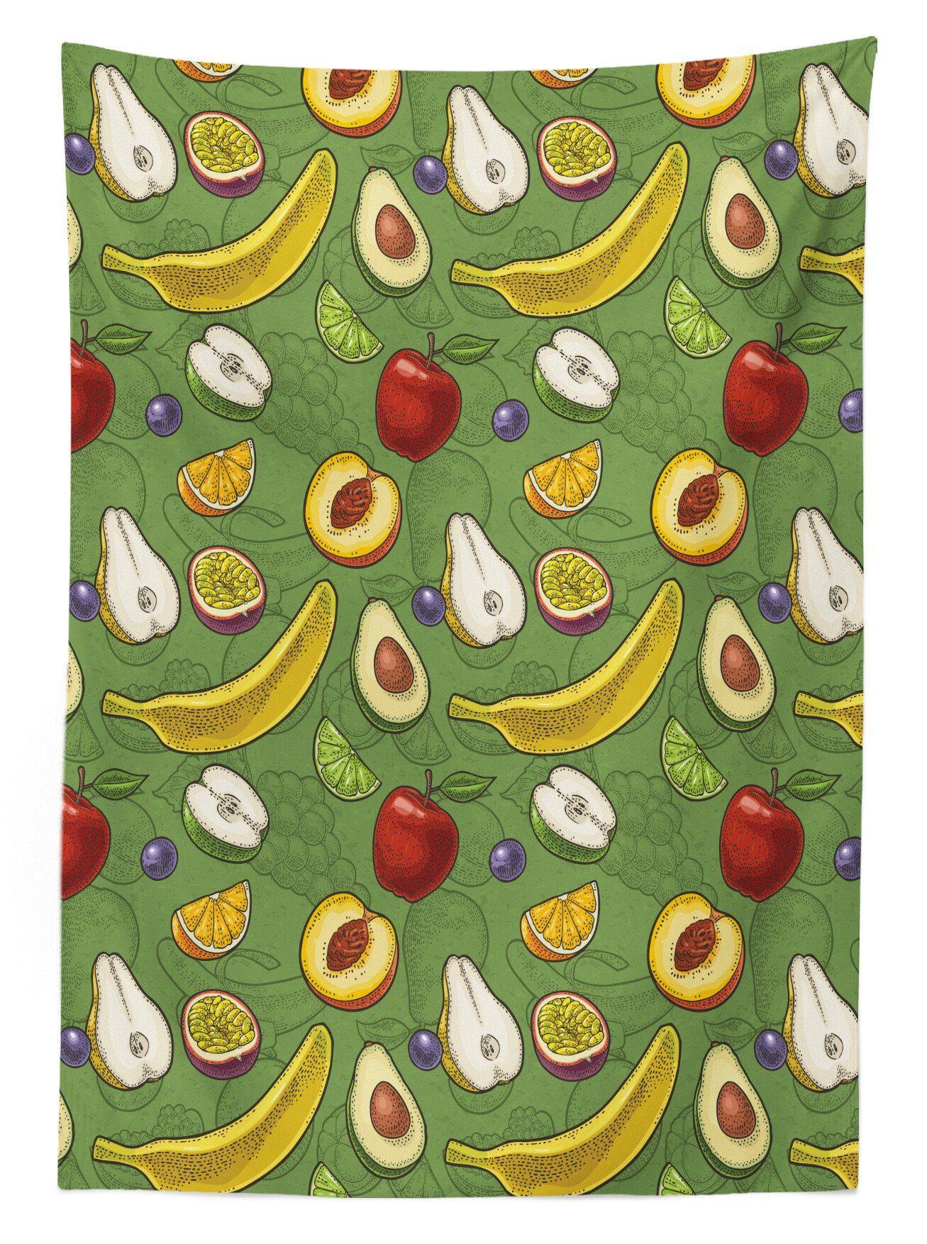 Abakuhaus Tischdecke Farbfest Waschbar Für Lime Banana Bereich Klare Früchte Avocado Außen Äpfel geeignet Farben, den