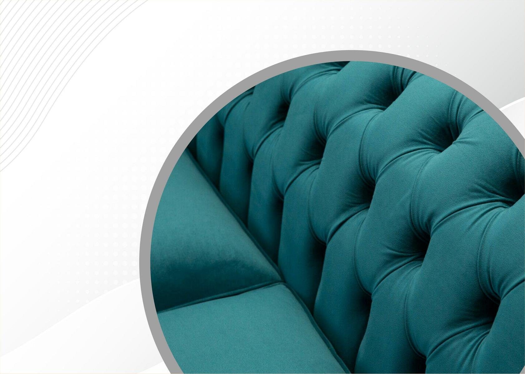JVmoebel Chesterfield Sofa 3 Couch 225 Sitzer Chesterfield-Sofa, Sofa cm Design