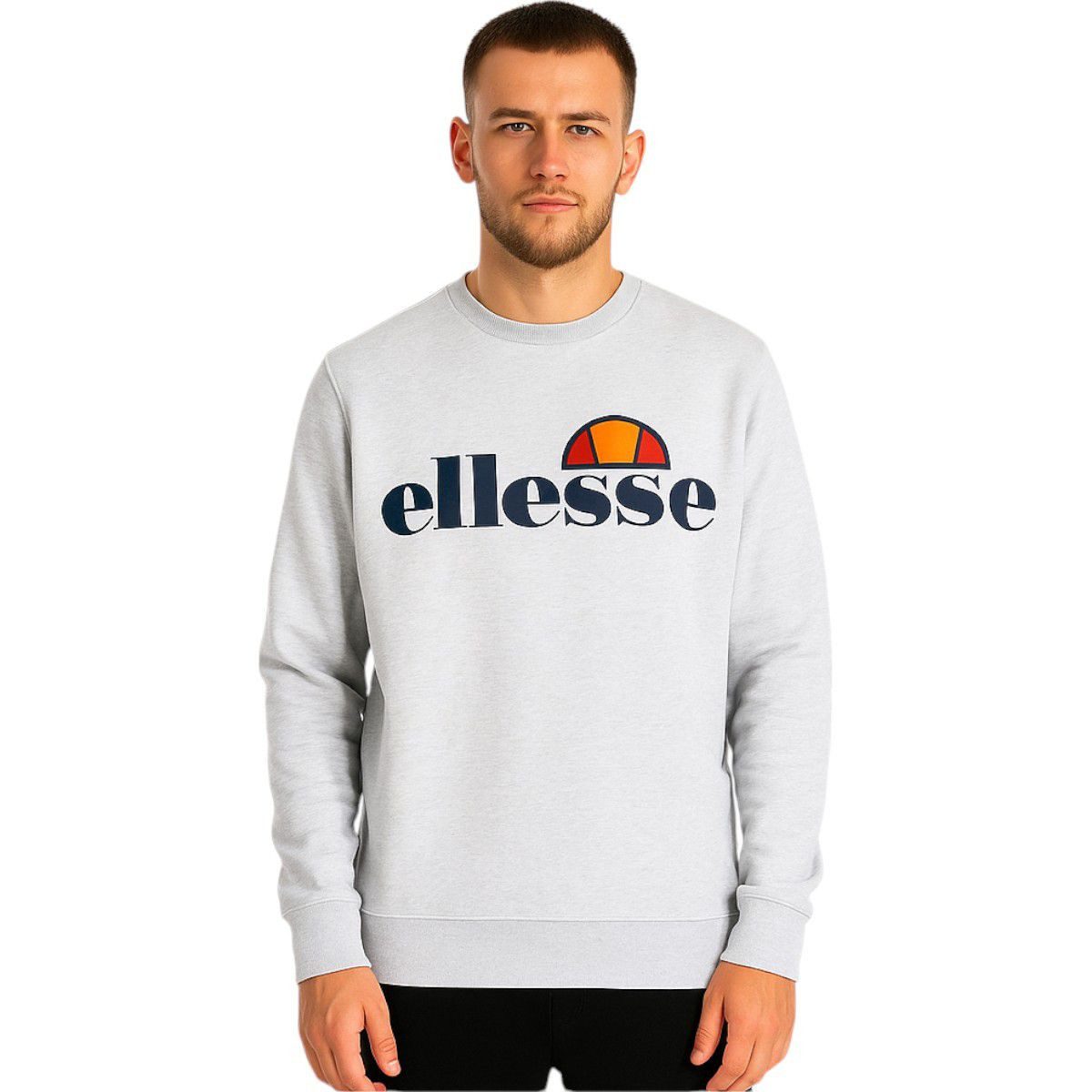 Ellesse Sweatshirt Herren Pullover Pulli Sweater grau und schwarz S M L XL günstig online kaufen