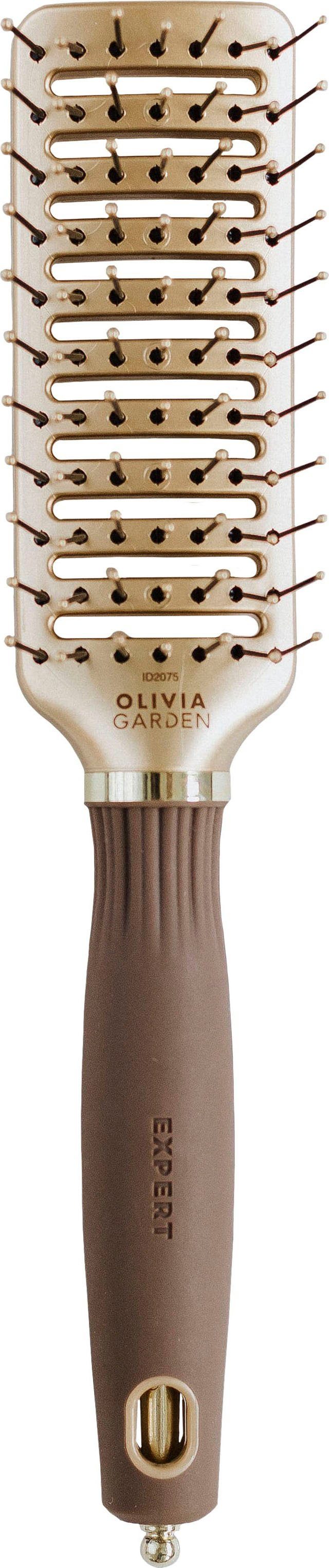 OLIVIA GARDEN Haarbürste EXPERT STYLE Gold&Brown Bristles VENT Nylon