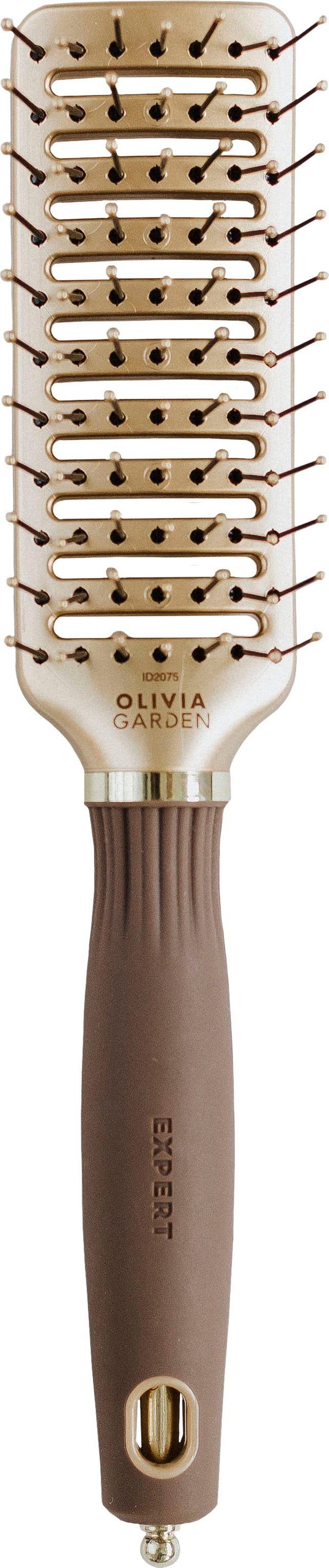 OLIVIA GARDEN Haarbürste EXPERT STYLE VENT Nylon Bristles Gold&Brown