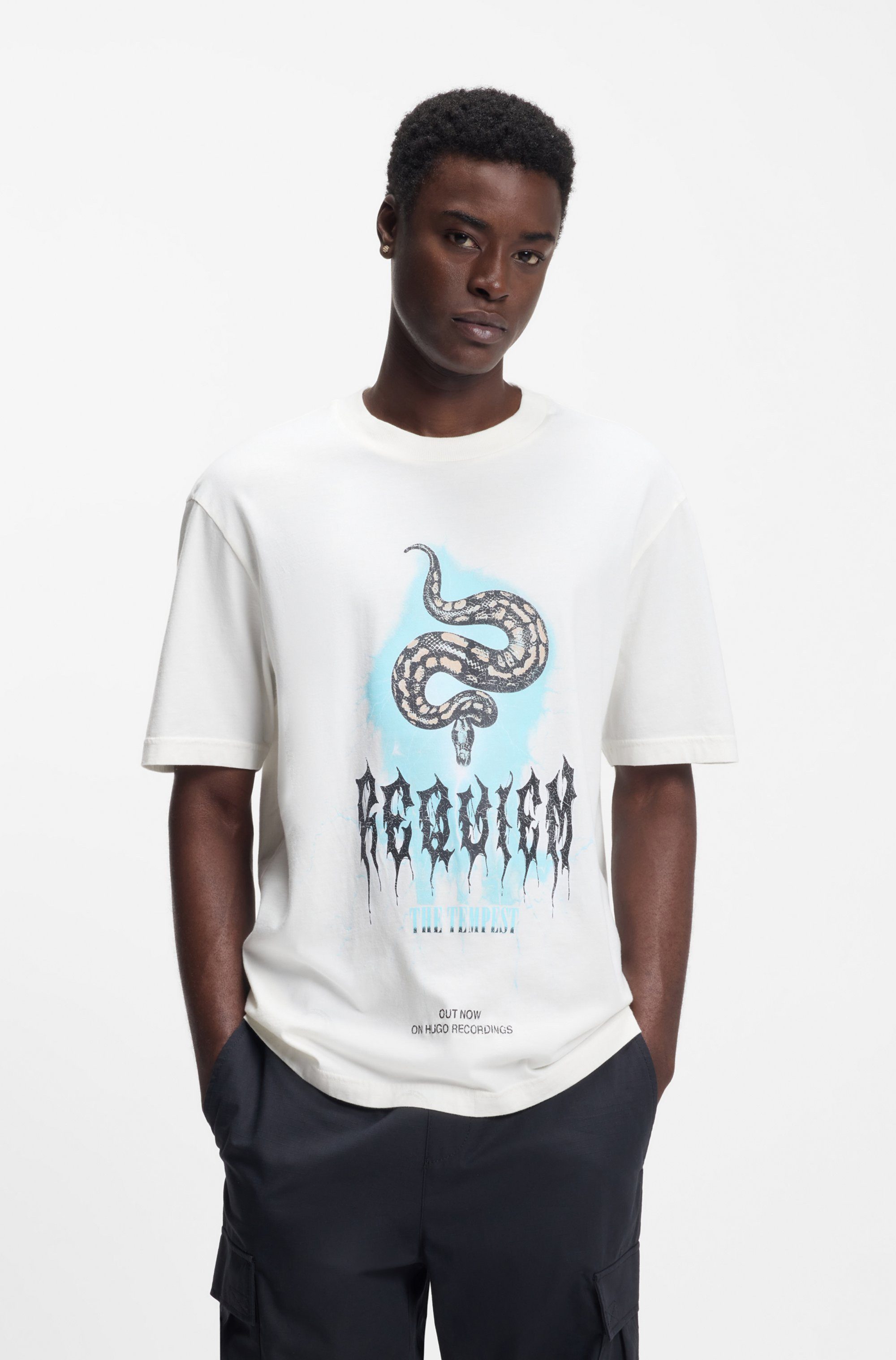 HUGO Blue T-Shirt mit Frontprint günstig online kaufen