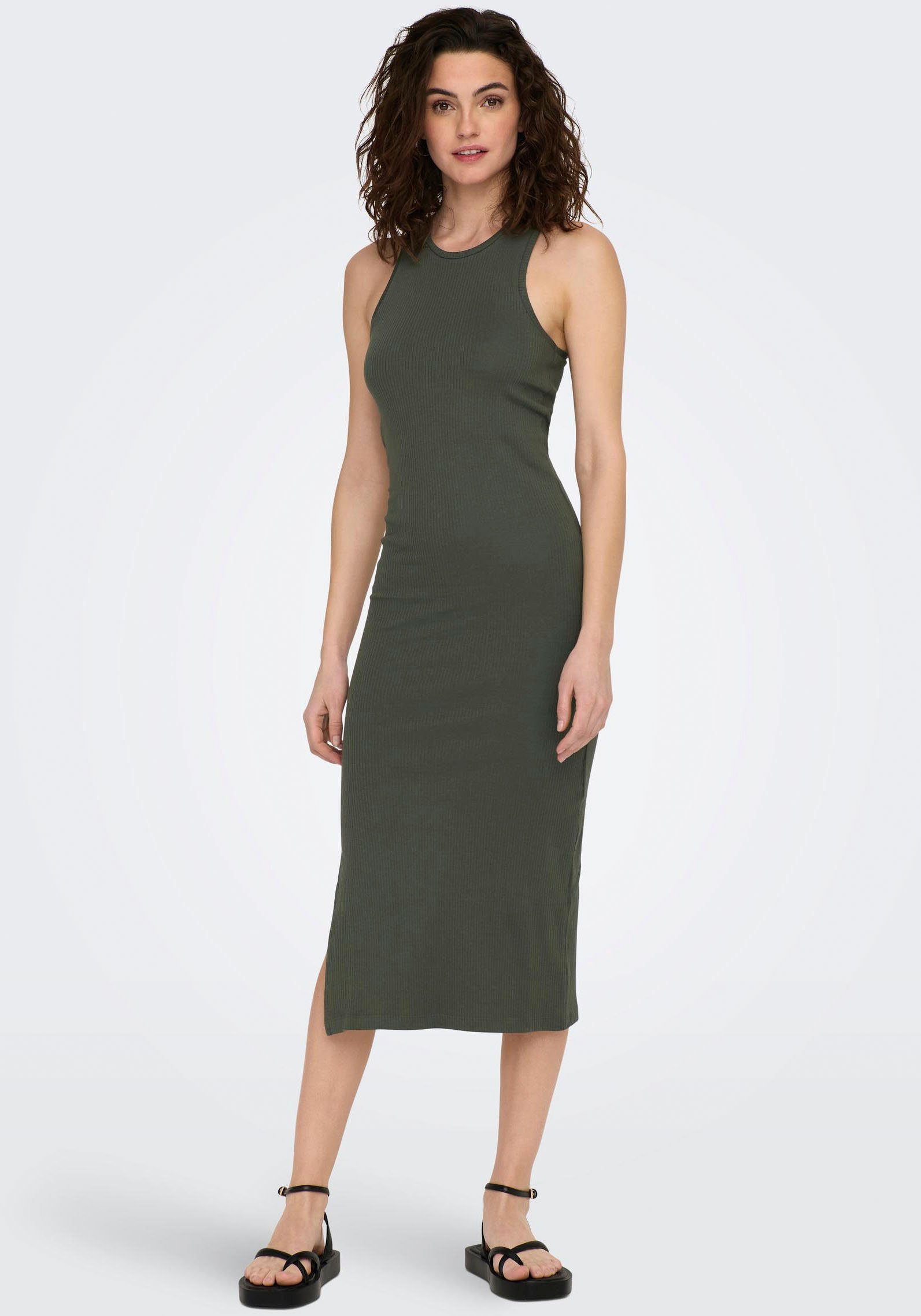 ONLY Jerseykleid ONLBELFAST – Jerseykleid mit figurbetonter Passform figurbetont, modisch, Jersey, Baumwollmischung, Rundhals