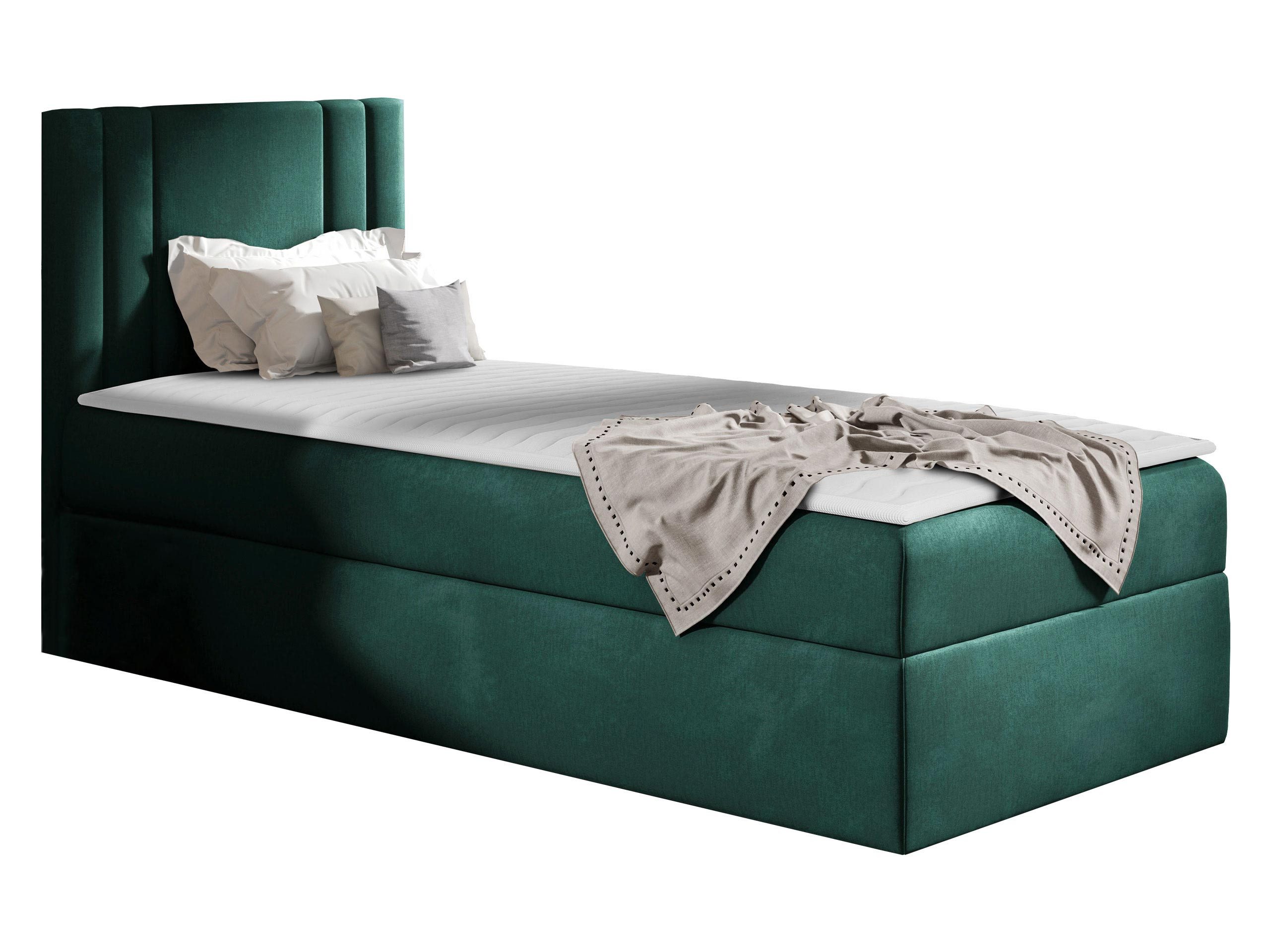 MIRJAN24 Boxspringbett Carmen Mini (mit Hauptmatratze, Topper, Kopfteil), 80, 90, 100 / 200 cm, Seitenwahl, Einzelbett
