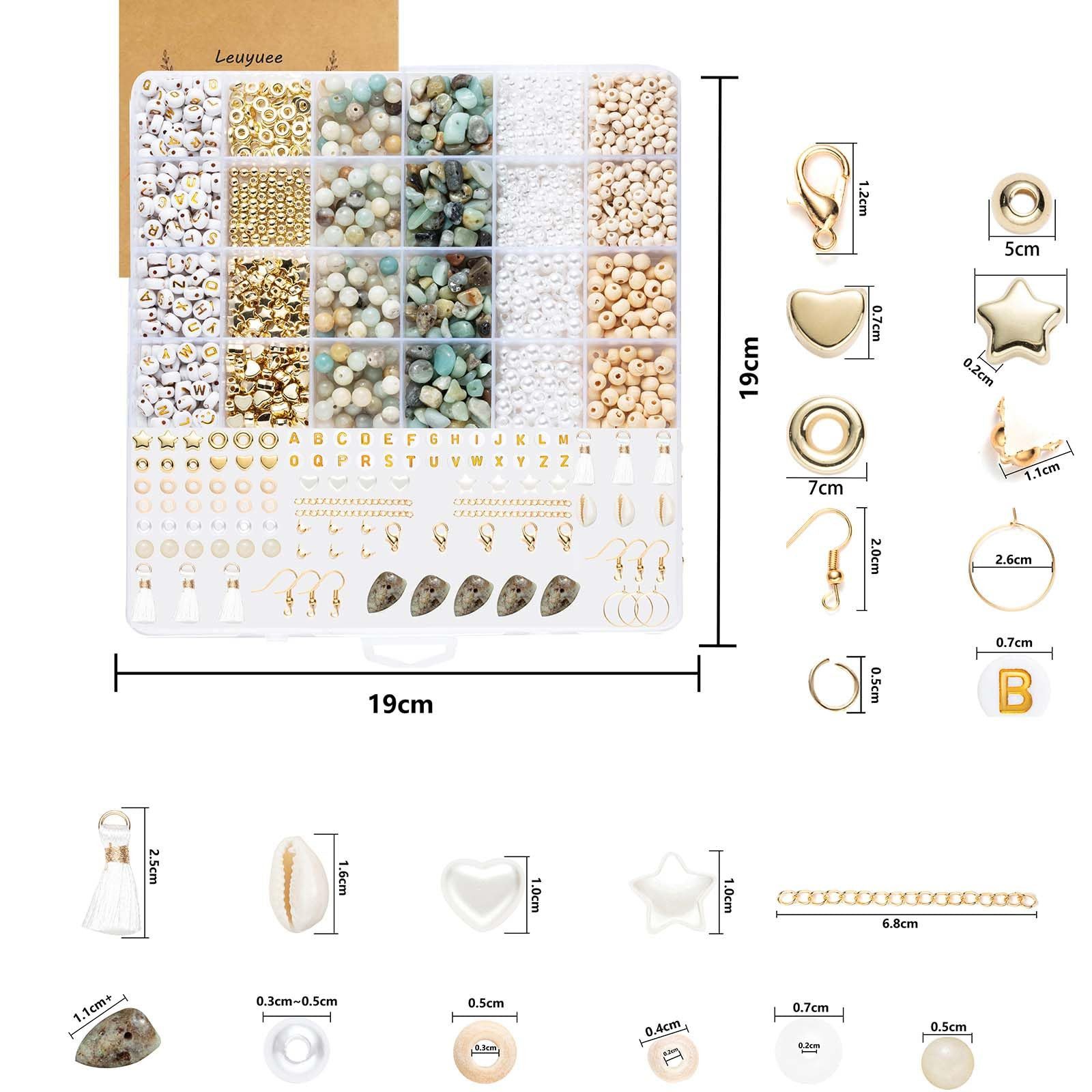 CLTYQ Ketten und Armband Set Natürlicheperlen für armbänderEdelstein Perlen PerlenSet Zum Auffädeln, für DIY armbänder selber machen Schmuck Kette für Kinder Erwachsene