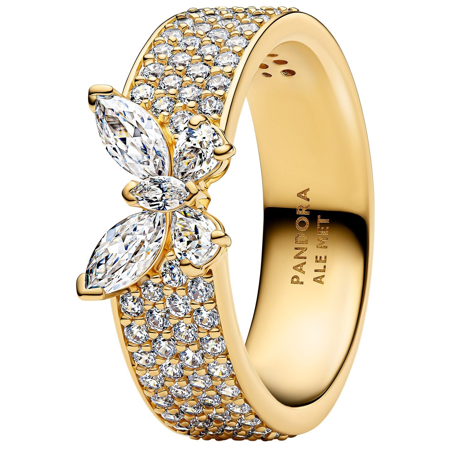 Pandora Fingerring DamenFunkelnder breit Goldfarben günstig online kaufen