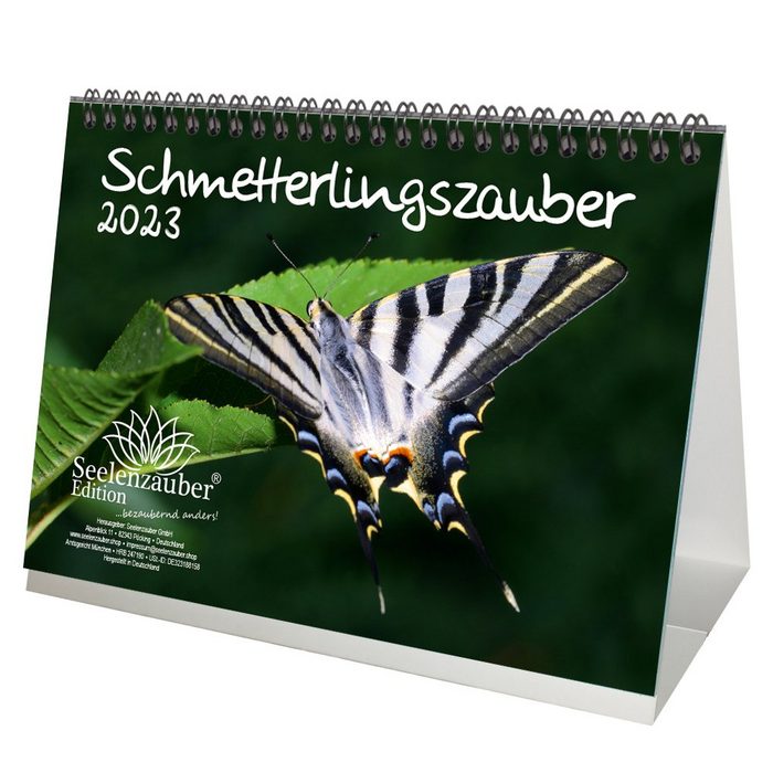 Seelenzauber Tischkalender Schmetterlingszauber DIN A5 Tischkalender für 2023 Schmetterling -