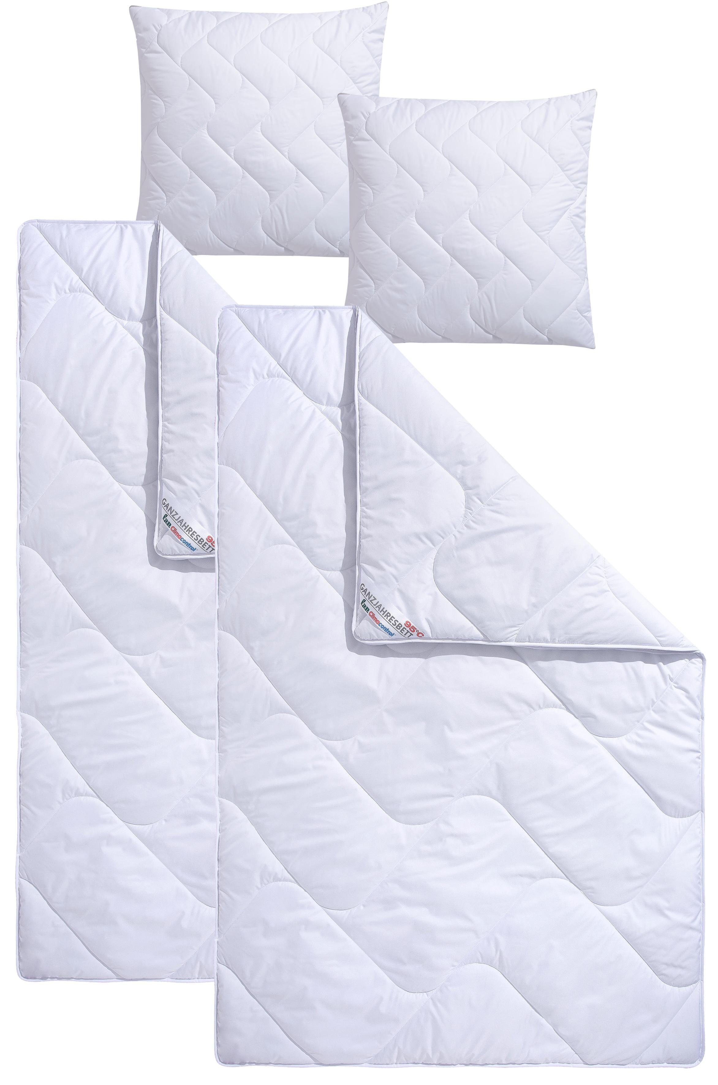 fan Microfaserbettdecke + Microfaserkissen Climacontrol® II, Füllung: Schlafgut EUROFILL (Bettdecke), Faserbällchen (Kopfkissen), Bezug: Microfaser, optimierte Klimafunktion durch Lüftungsband