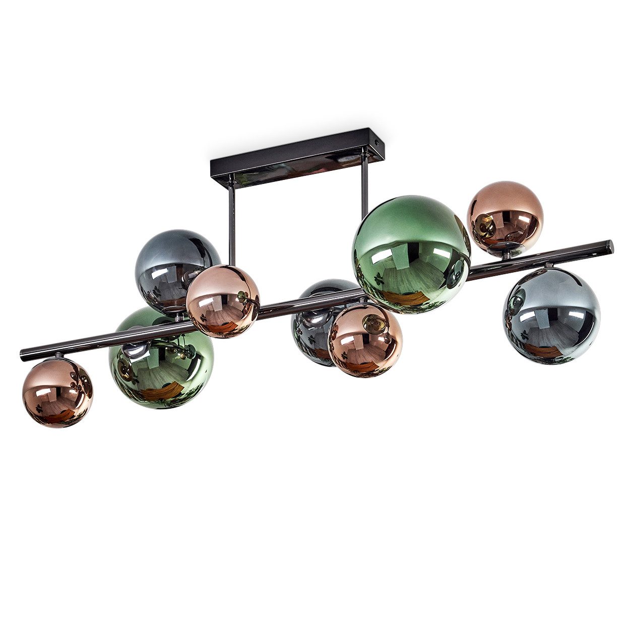 hofstein Deckenleuchte Deckenlampe aus Metall/Glas in Schwarz/Grün/Blau/Kup günstig online kaufen