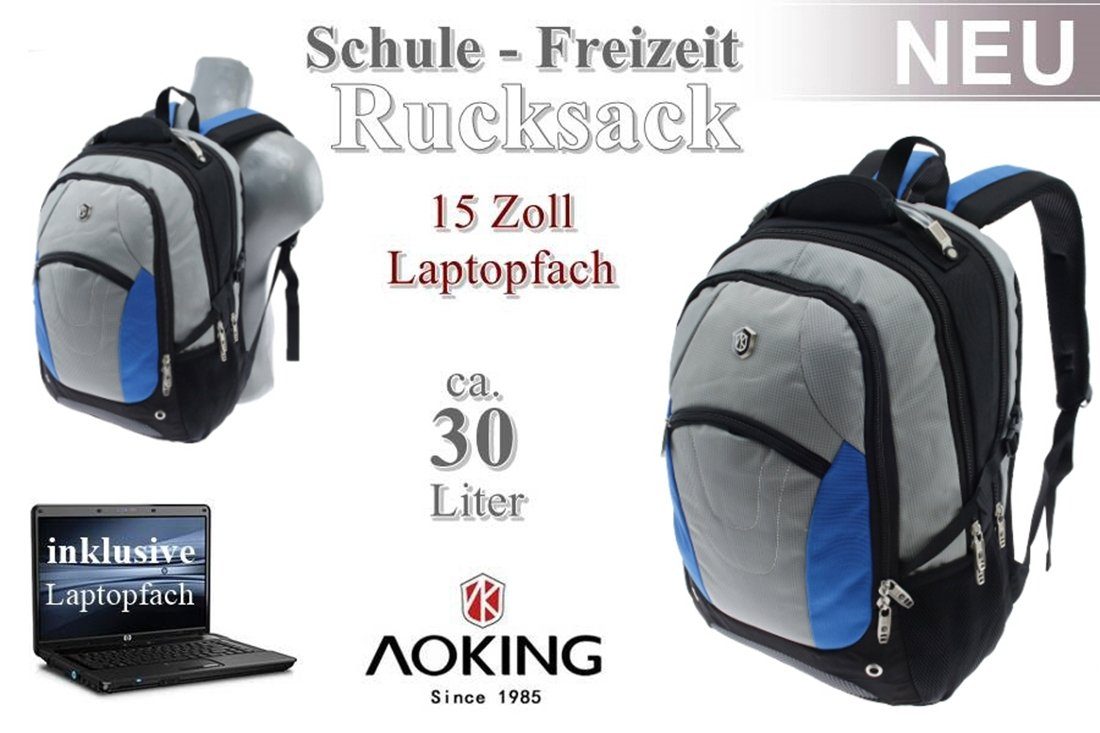 Outdoorrucksack SHG Schulrucksack blau Freizeitrucksack Sport Rucksack