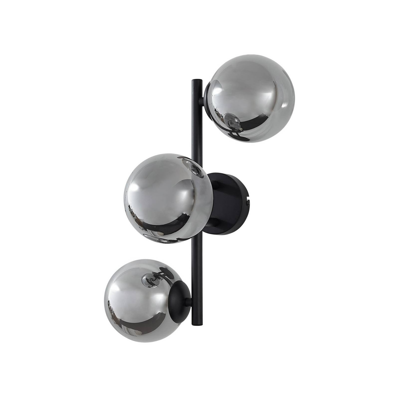 Lindby Wandleuchte Orbelia, Glas Schwarz IP20, 3 x 8 W LED