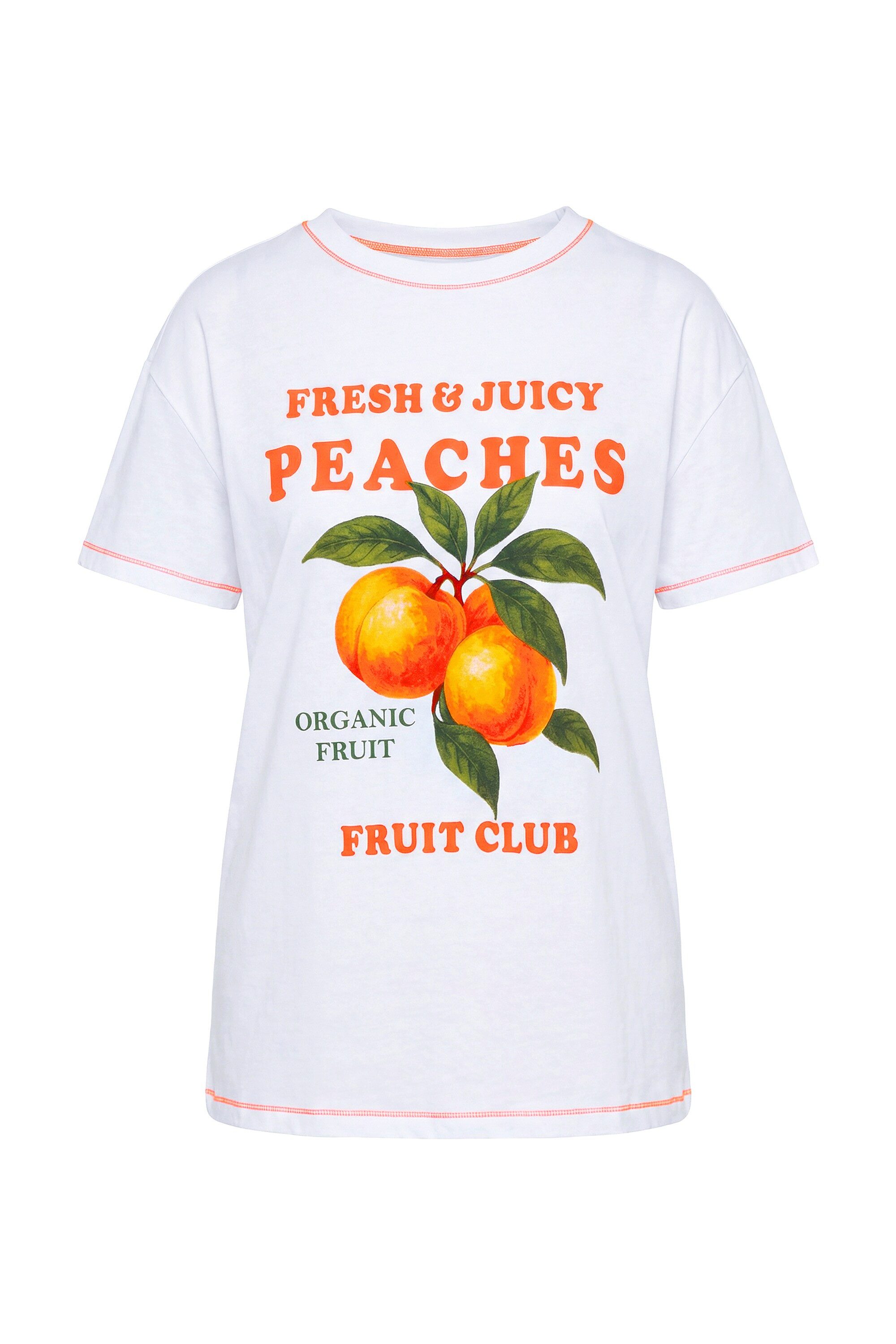 Angel of Style T-Shirt T-Shirt Boxy Passform Pfirsich-Motiv günstig online kaufen