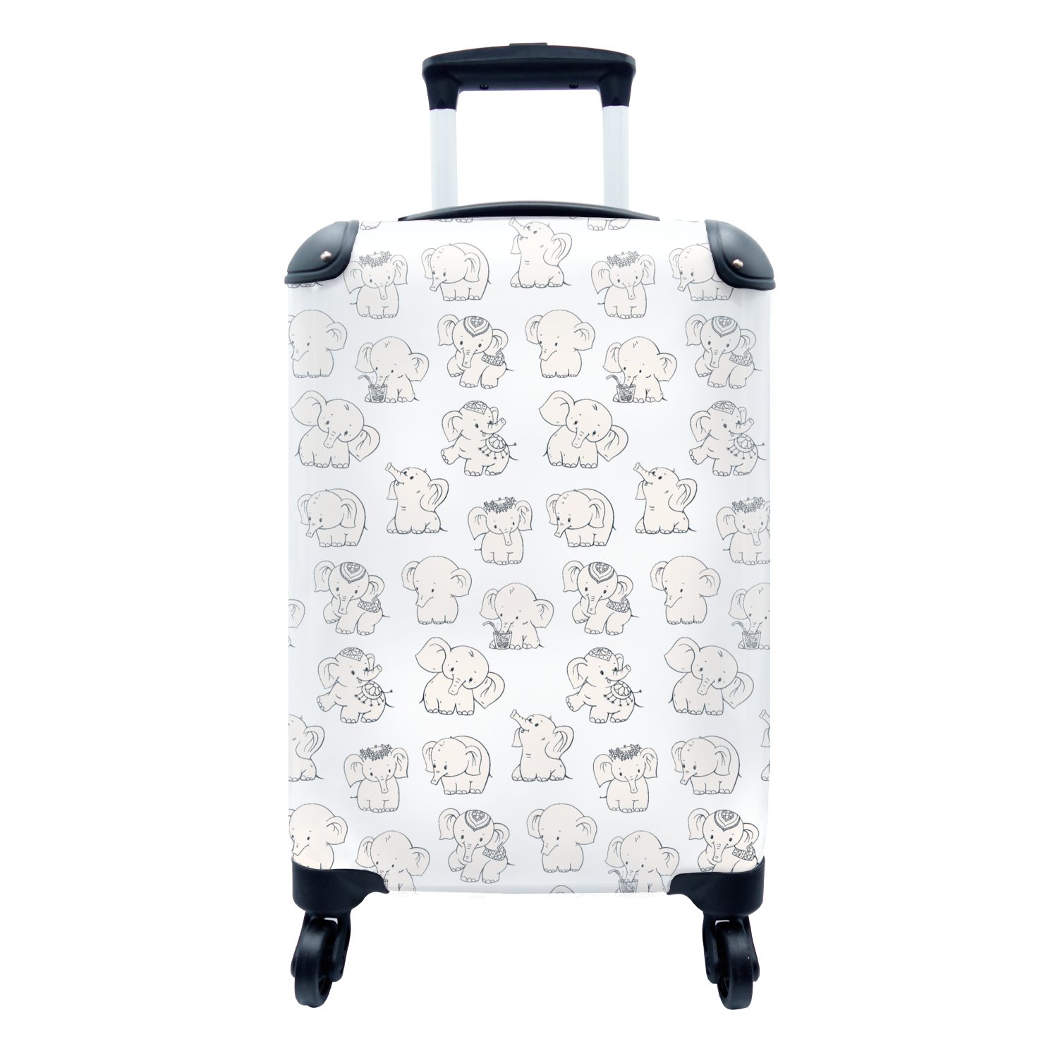 Ferien, MuchoWow Schnittmuster 4 Handgepäck Rollen, Reisetasche - Elefant Handgepäckkoffer für Reisekoffer mit rollen, Trolley, - Baby,