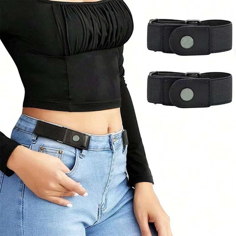Zaewry Stretchgürtel Unsichtbarer Seitengürtel ohne Schnalle für Damen und Herren (2-St) elastischer Gürtel, Schmuckgürtel,für Kleid & Overall