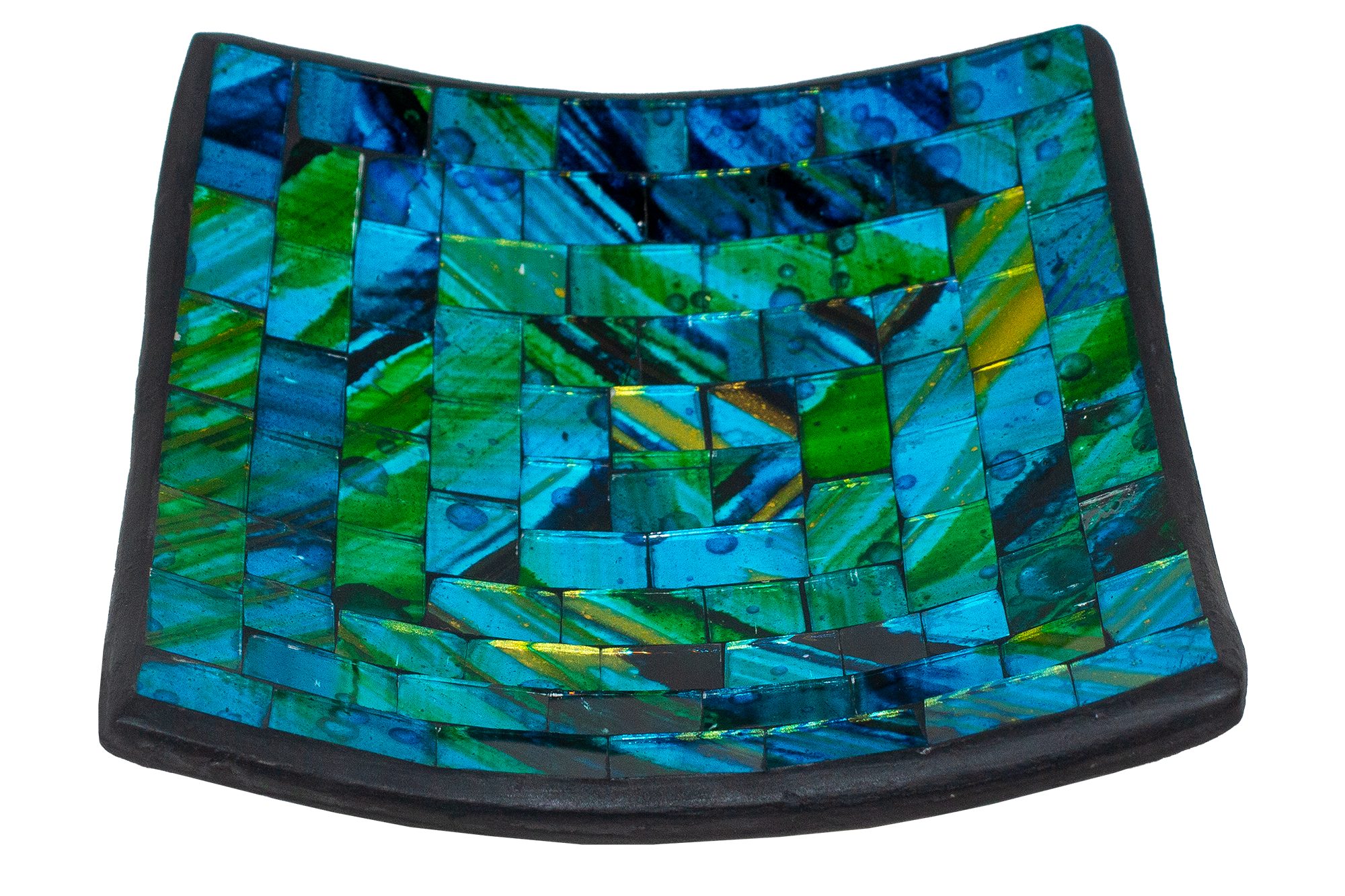 WORU Dekoschale Quadratische Mosaikschale – handgefertigt, 16 cm, fünf Farben