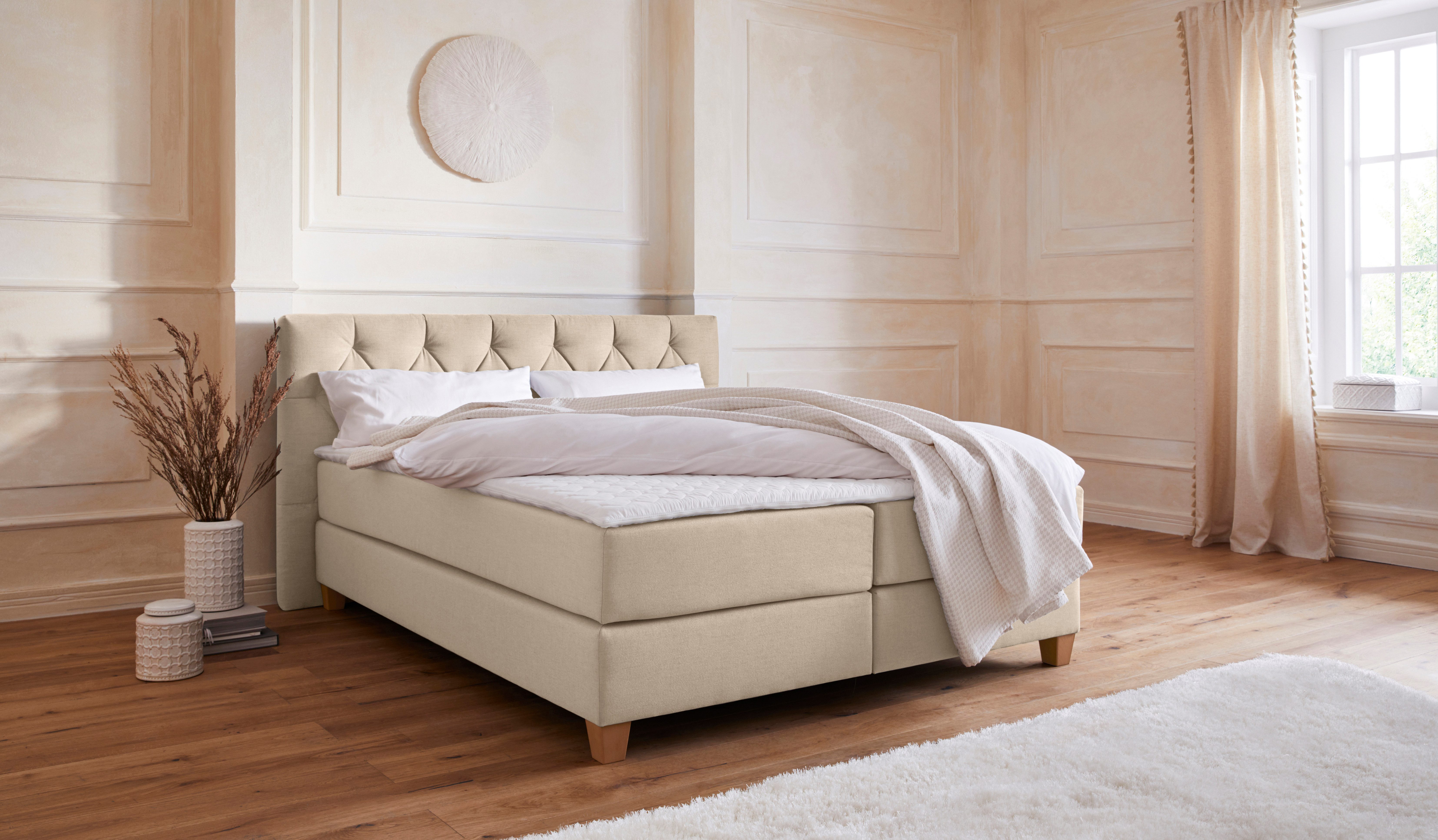 Home affaire Boxspringbett Harmones, in 3 Breiten, Härtegrad auch im Mix mit je 1 Matratze in H2 und H3