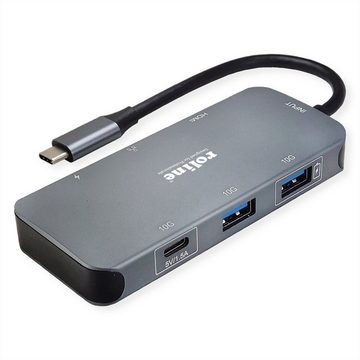 ROLINE USB 3.2 Gen 2 Typ C Multiport Dockingstation, 4K HDMI, LAN Computer-Adapter USB Typ C (USB-C) Männlich (Stecker) zu HDMI Typ A Weiblich (Buchse)