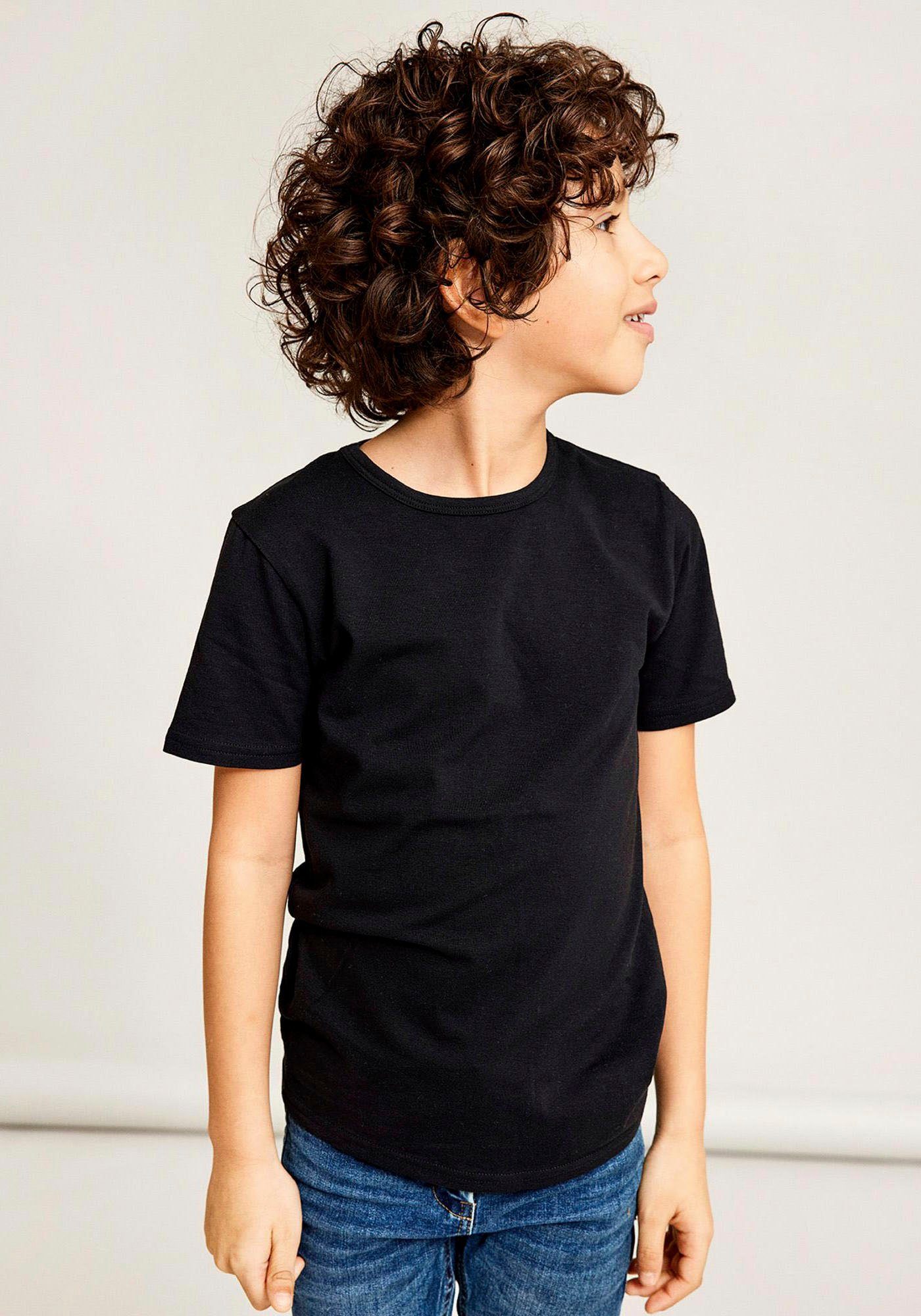 NOOS T-Shirt 2-tlg., (Packung, Name It NKMT-SHIRT SLIM Black 2er-Pack) 2P