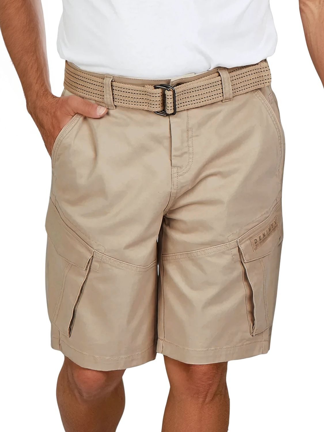 DENIMFY Cargoshorts Herren Shorts DFPhil Regular Fit Bermudashorts mit Gürtel