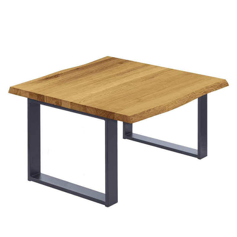 LAMO Manufaktur Baumkantentisch Modern Esstisch Massivholz inkl. Metallgestell (1 Tisch), Baumkante massiv