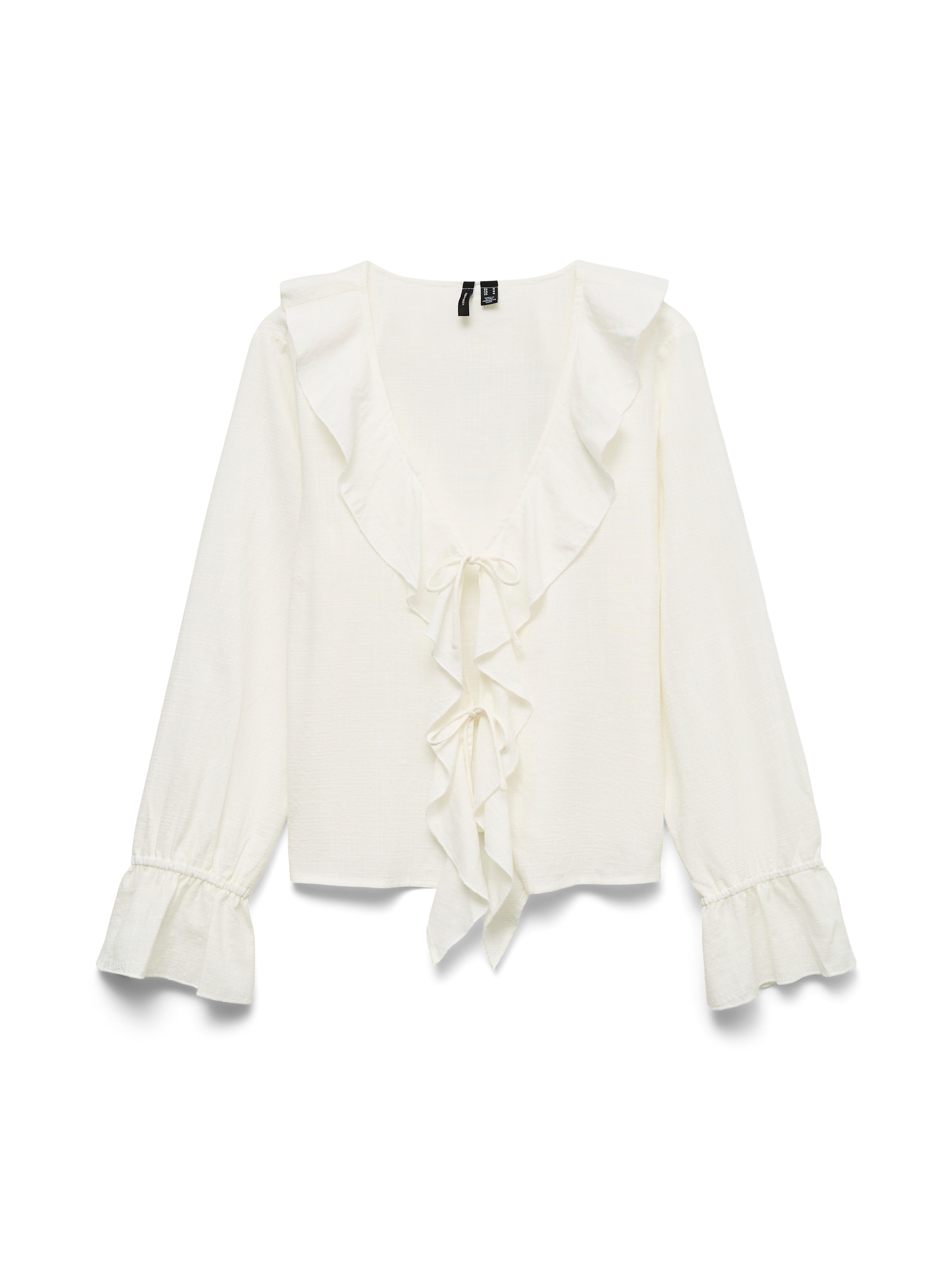 Vero Moda Rüschenbluse VMJAMIE TIE LS TOP WVN – Bild 5 von 5