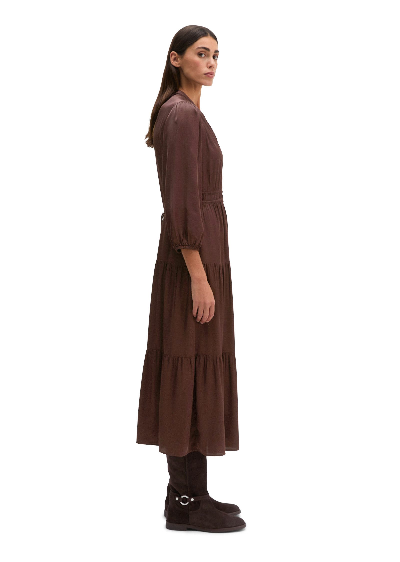 Marc O'Polo Midikleid aus fließendem Viskose-Satin