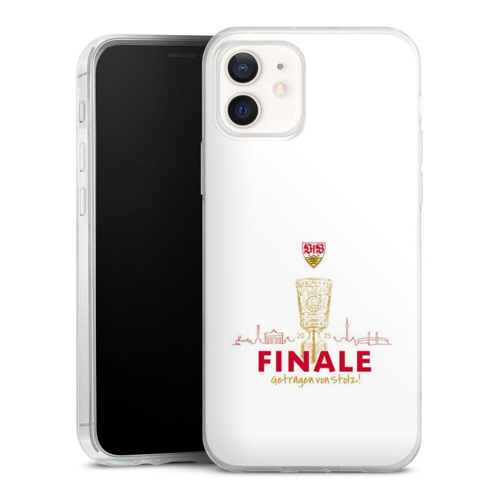 DeinDesign Handyhülle VfB Stuttgart Offizielles Lizenzprodukt Pokal, Apple iPhone 12 Slim Case Silikon Hülle Ultra Dünn Schutzhülle