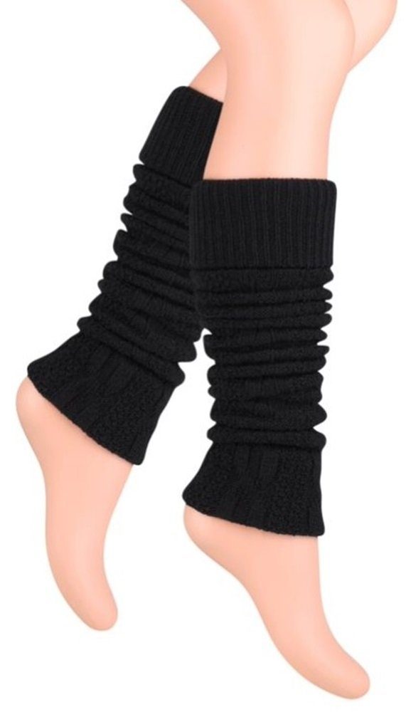 Lycille Гетри 1 Paar Гетри für Frauen aus Wolle mit Zopfmuster Overknees (1 Paar, 1 Paar bestehend aus zwei Гетри) Universalgröße, 36-40 cm Umfang, Feinstrick, ohne Fuß