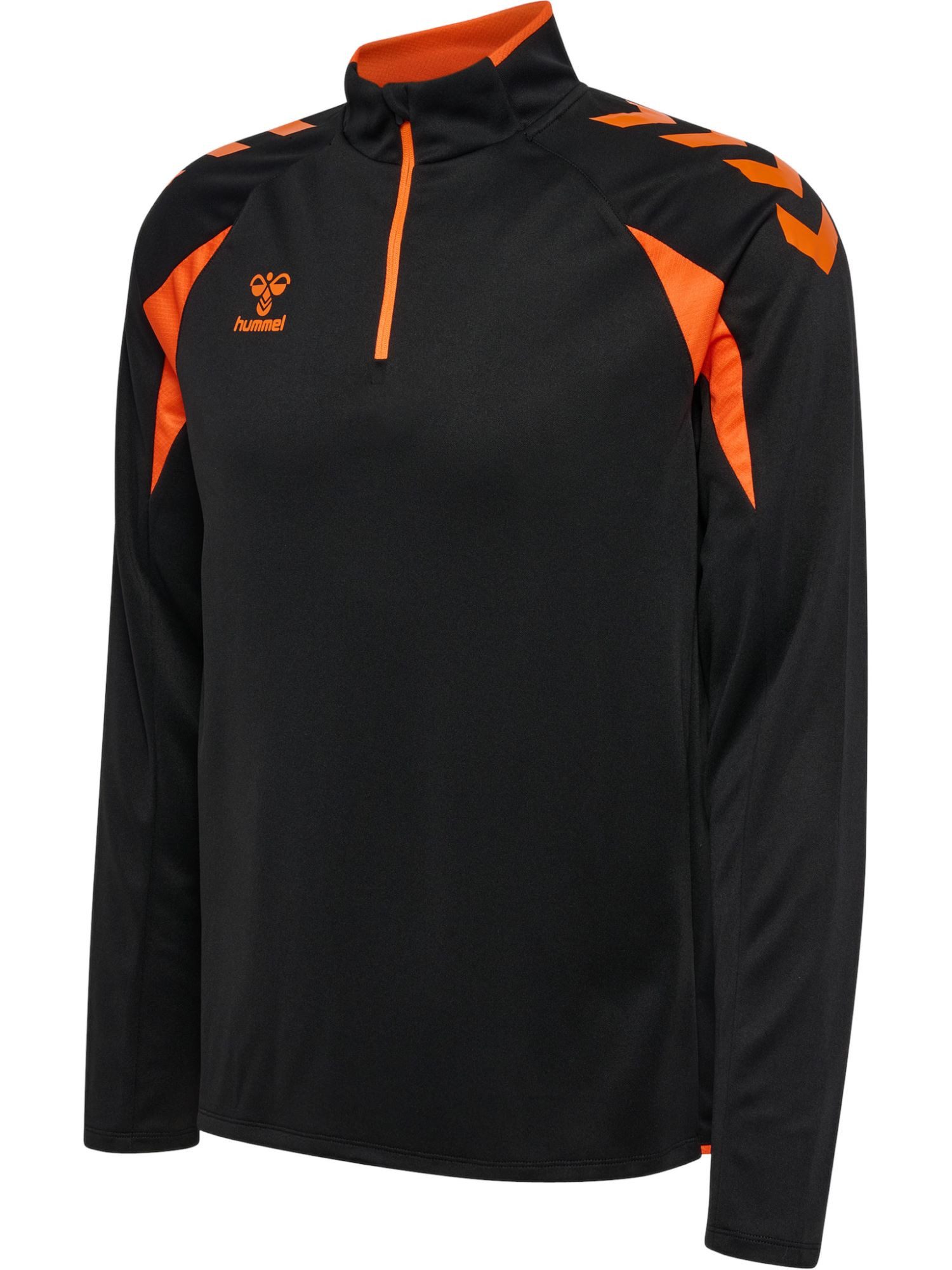 hummel Langarmshirt hmlCORE 2.0 Half Zip (optimale Bewegungsfreiheit) schwarz/orange