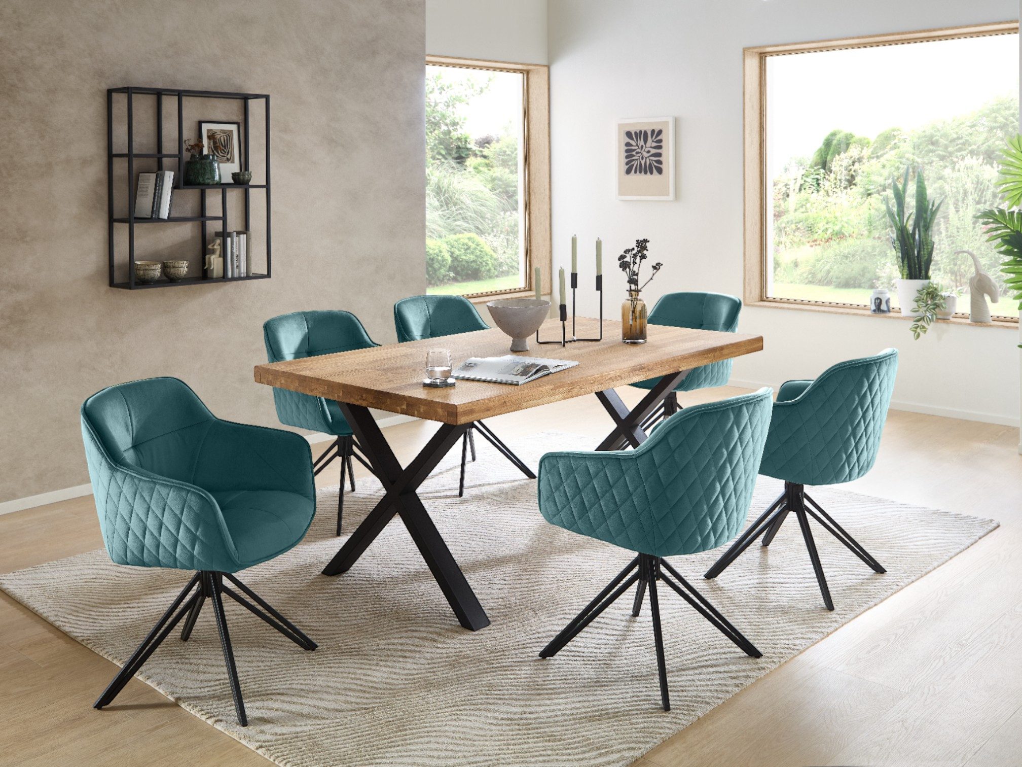 moebel-dich-auf Esszimmer-Set CAPRI-X, (Esszimmer Set, 1 Esstisch Eiche mas günstig online kaufen