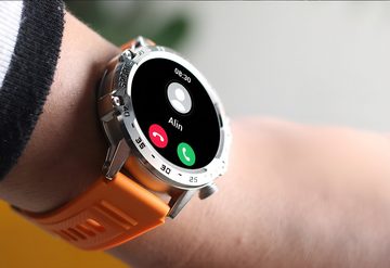HIYORI Smartwatch mit IPS-Touchscreen, Bluetooth-Anrufen und Musik Smartwatch, Outdoor-Sporttracking