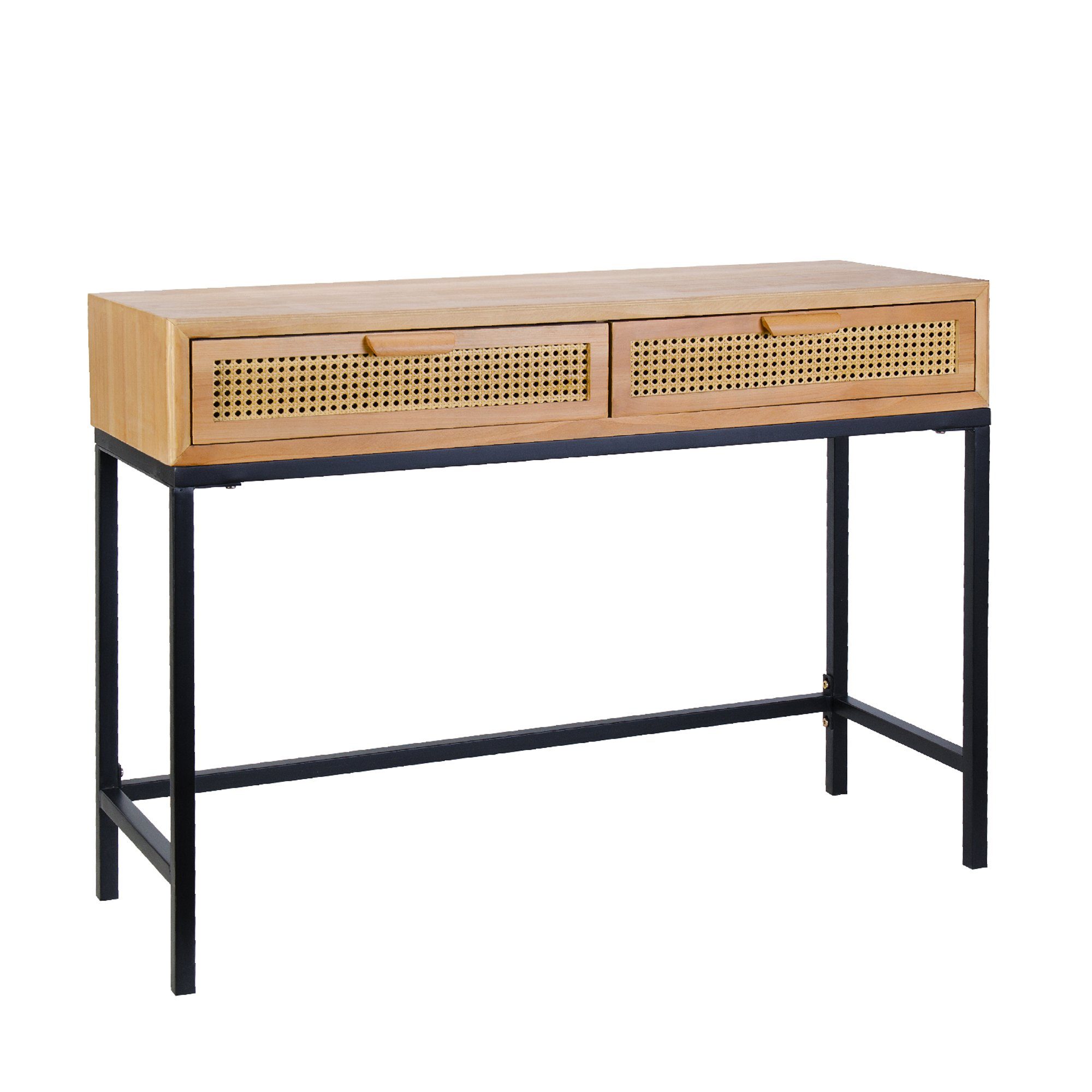 HomeGuru Konsolentisch Konsolentisch mit 2 Schubladen, Schreibtisch, Sideboard, Massivholz (1-St)